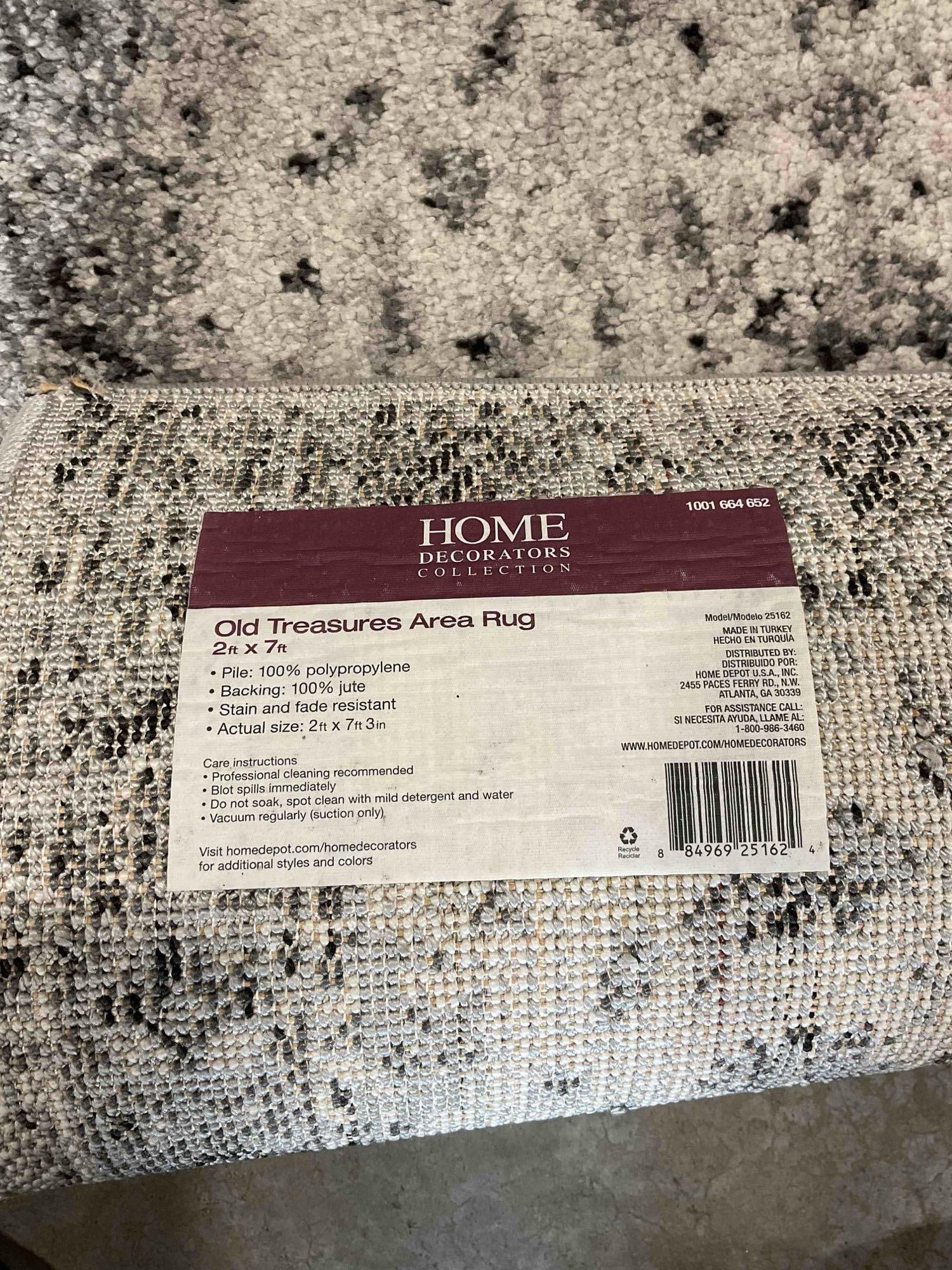2 pcs Home Decorators Old Treasures Gray & Cream Acrylic Pile Runner Rug. 24" x 84" See pics. - 8