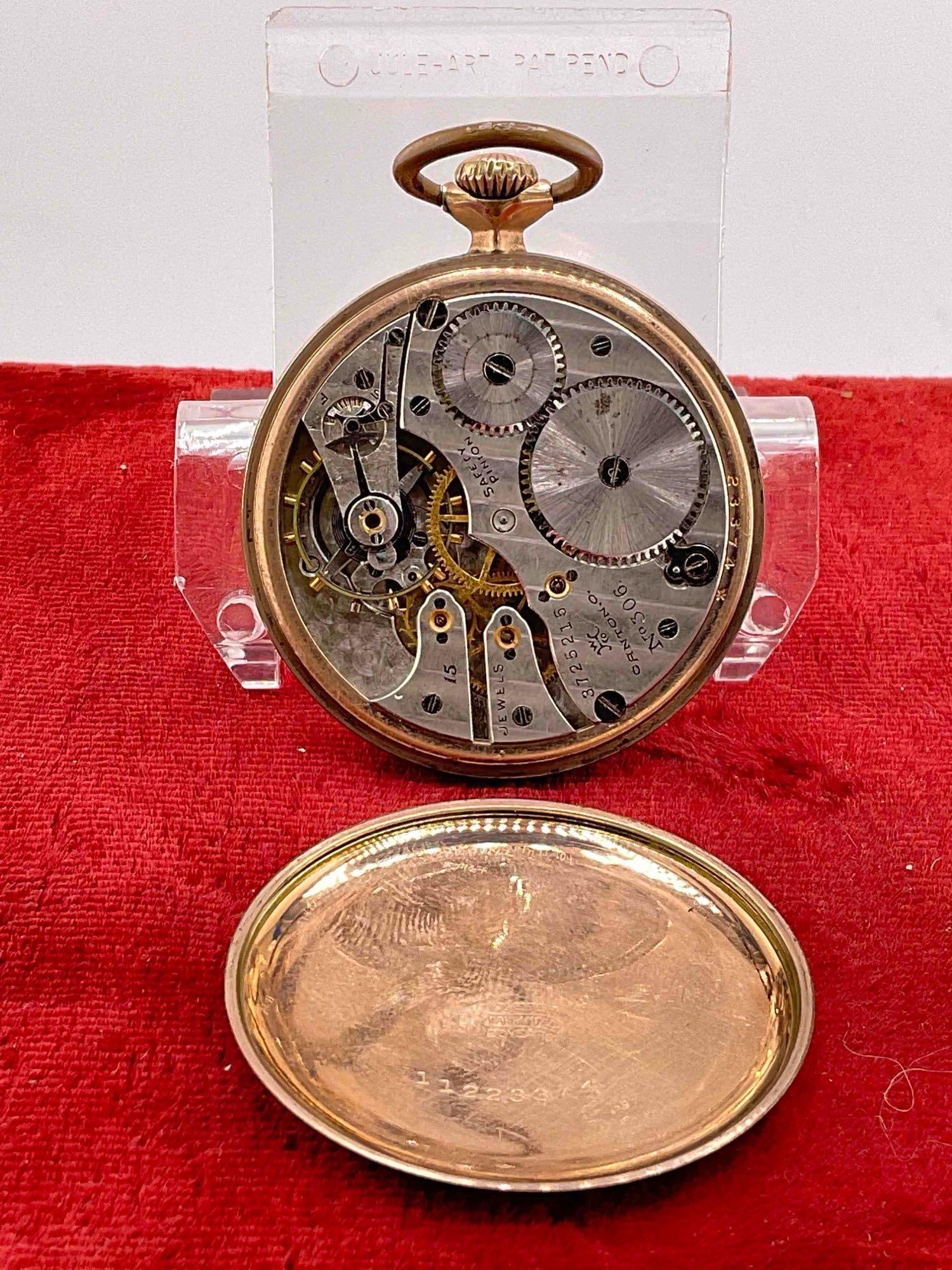 Antique 1919 Hampden gold filled Pocket watch size 16, 15 Jewel grade 306 #3725215 - 2