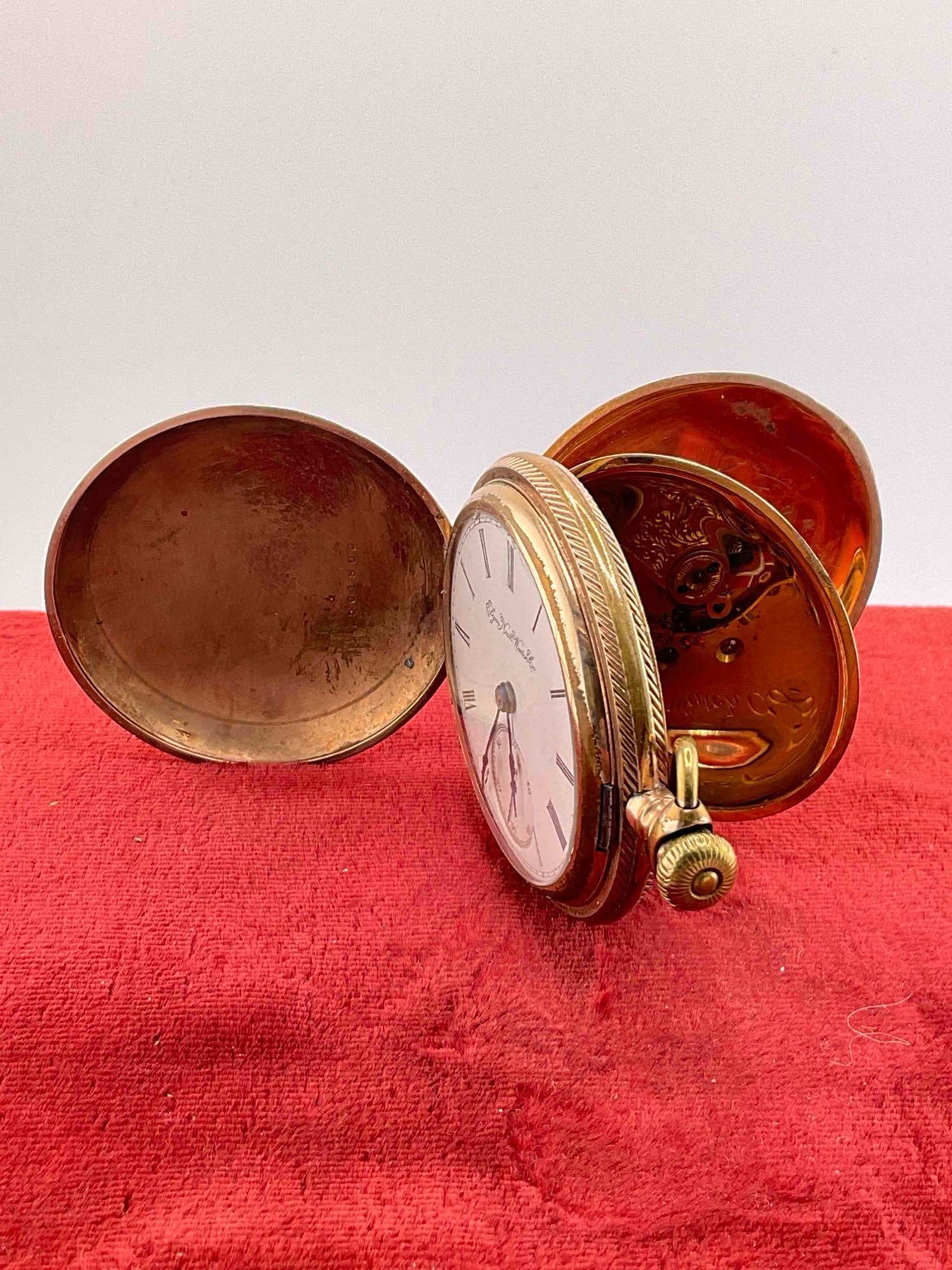 Antique 1891 Elgin Pocket watch Gold filled case SZ 18s, 11 Jewels Grade 10 # 4052910 - 3