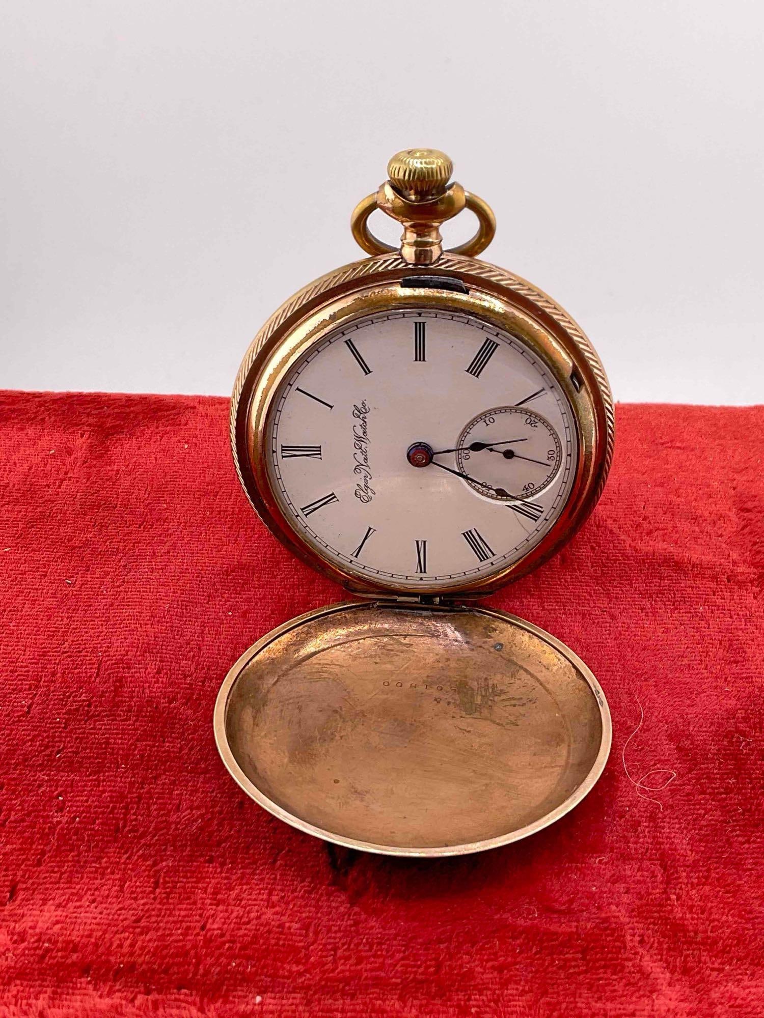 Antique 1891 Elgin Pocket watch Gold filled case SZ 18s, 11 Jewels Grade 10 # 4052910 - 6