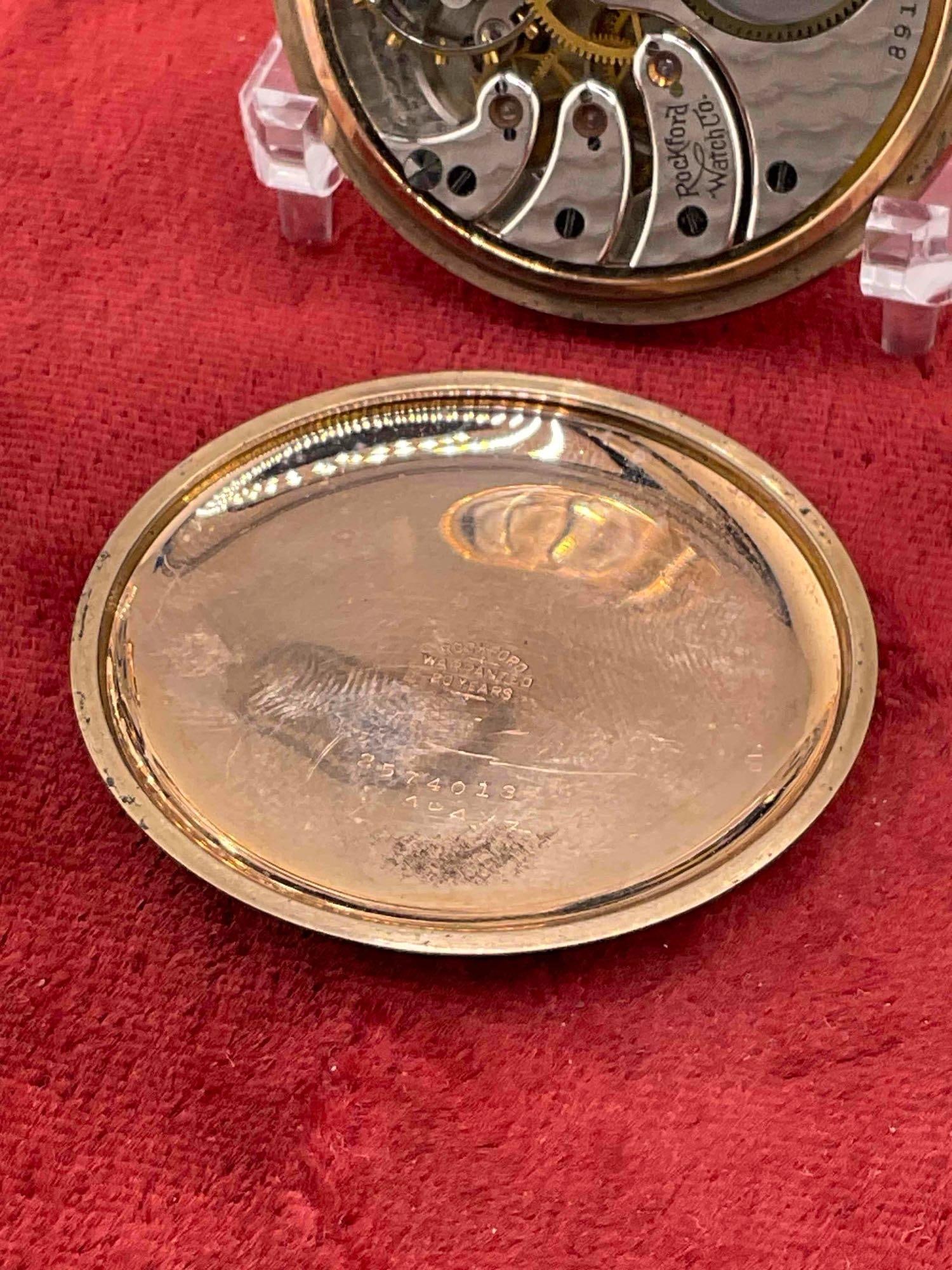 Handsome Antique 1910 Rockford Pocket Watch Sz 16s, 15 Jewels GF Case Grade 585 #891176 - 4