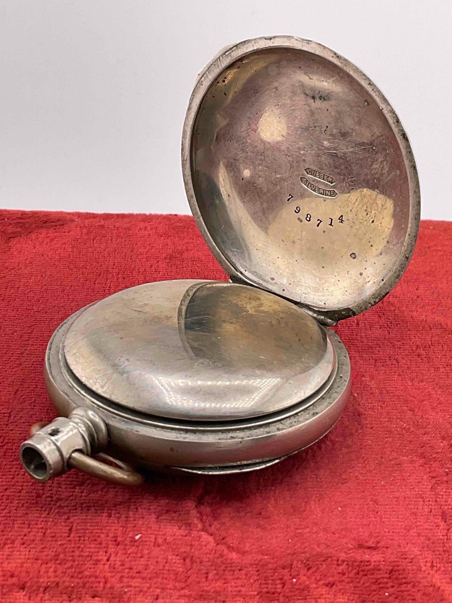 Antique 1886 Elgin Pocket watch sz 18s , 11 Jewels, grade 10, # 1915314 w/ silverine case - 5