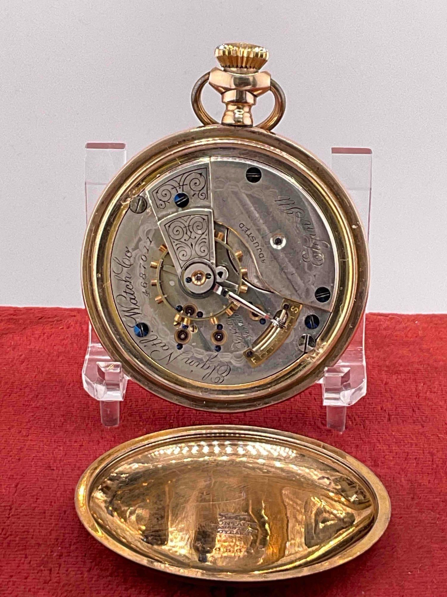 Antique 1893 model 5 Elgin Pocket watch Sz 18s, 15-17 Jewels GF case # 4687011 Running Condition - 3