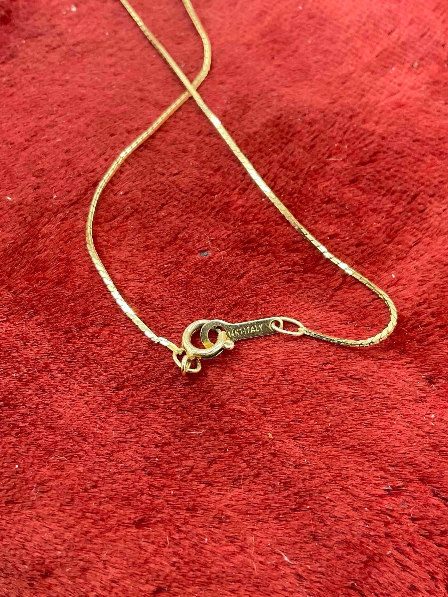 Elegant 14K gold 15" Necklace / marked 14k gold Italy - 2