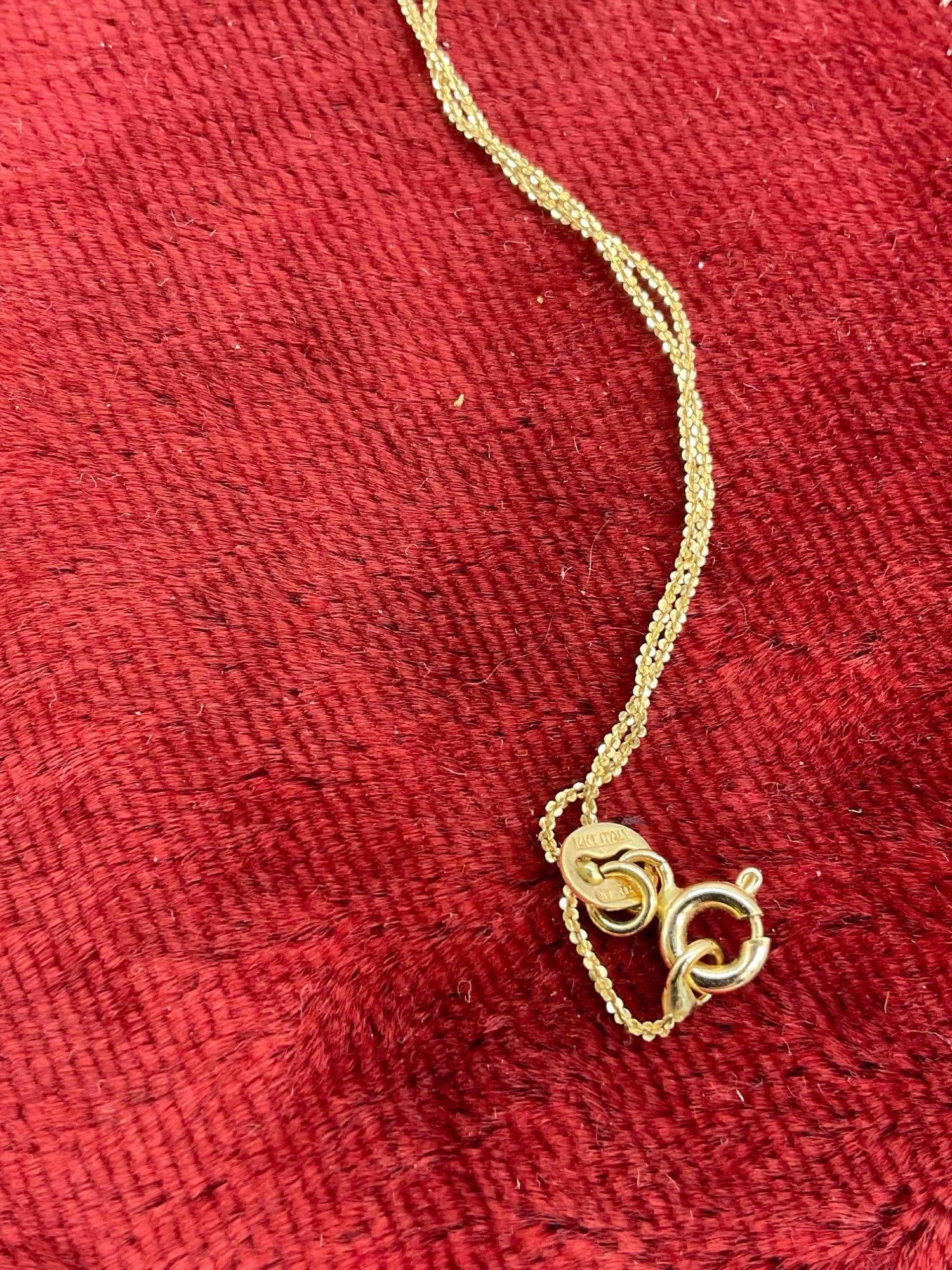 Very elegant 14K gold 16" Love Knot Necklace Marked 14K Italy - 4