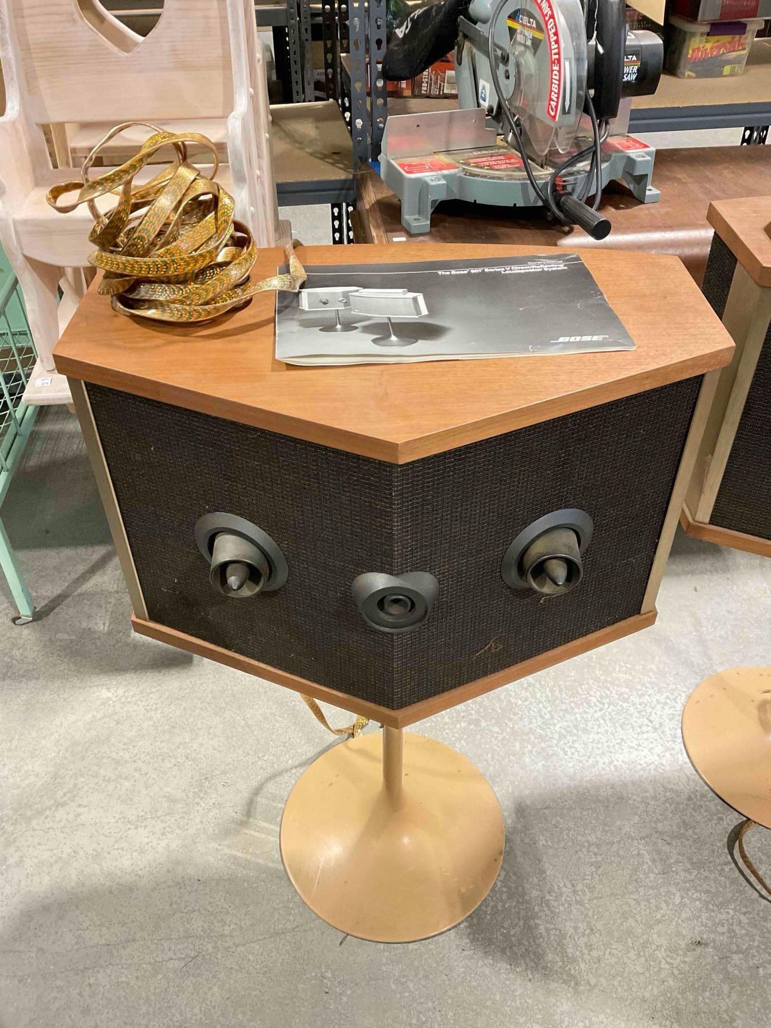 Pair of Vintage Bose 901 Series V Direct/Reflecting Loudspeaker System w/ active equalizer & stand - 3