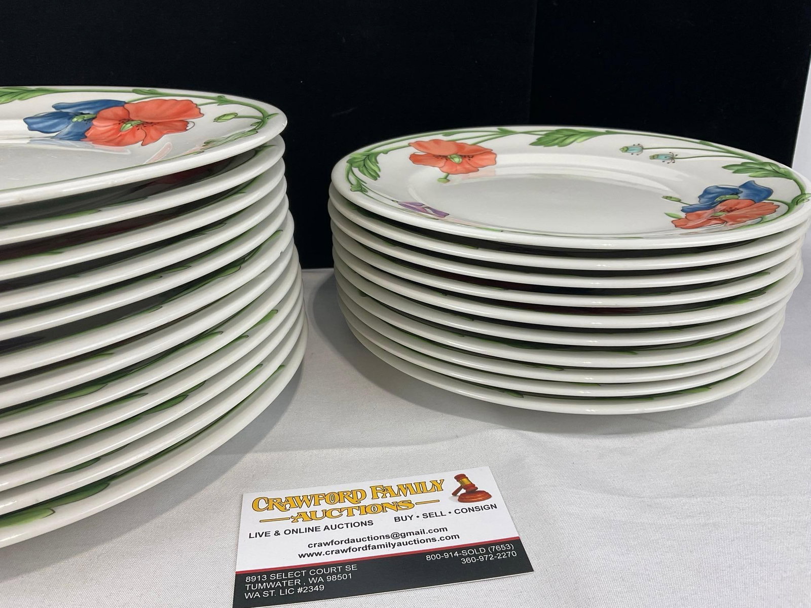 Villeroy & Boch China Amapola pattern, 12 Dinner & 12 Lunch Plates, Floral design - 3