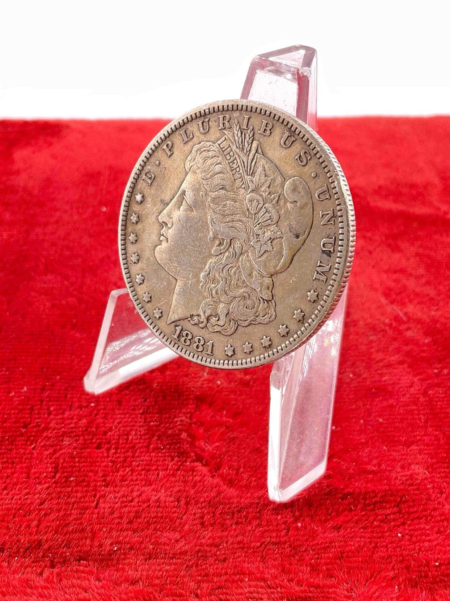 Antique 1881 Silver Morgan Dollar Coin.: Antique 1881 Silver Morgan Dollar Coin. DM-1554