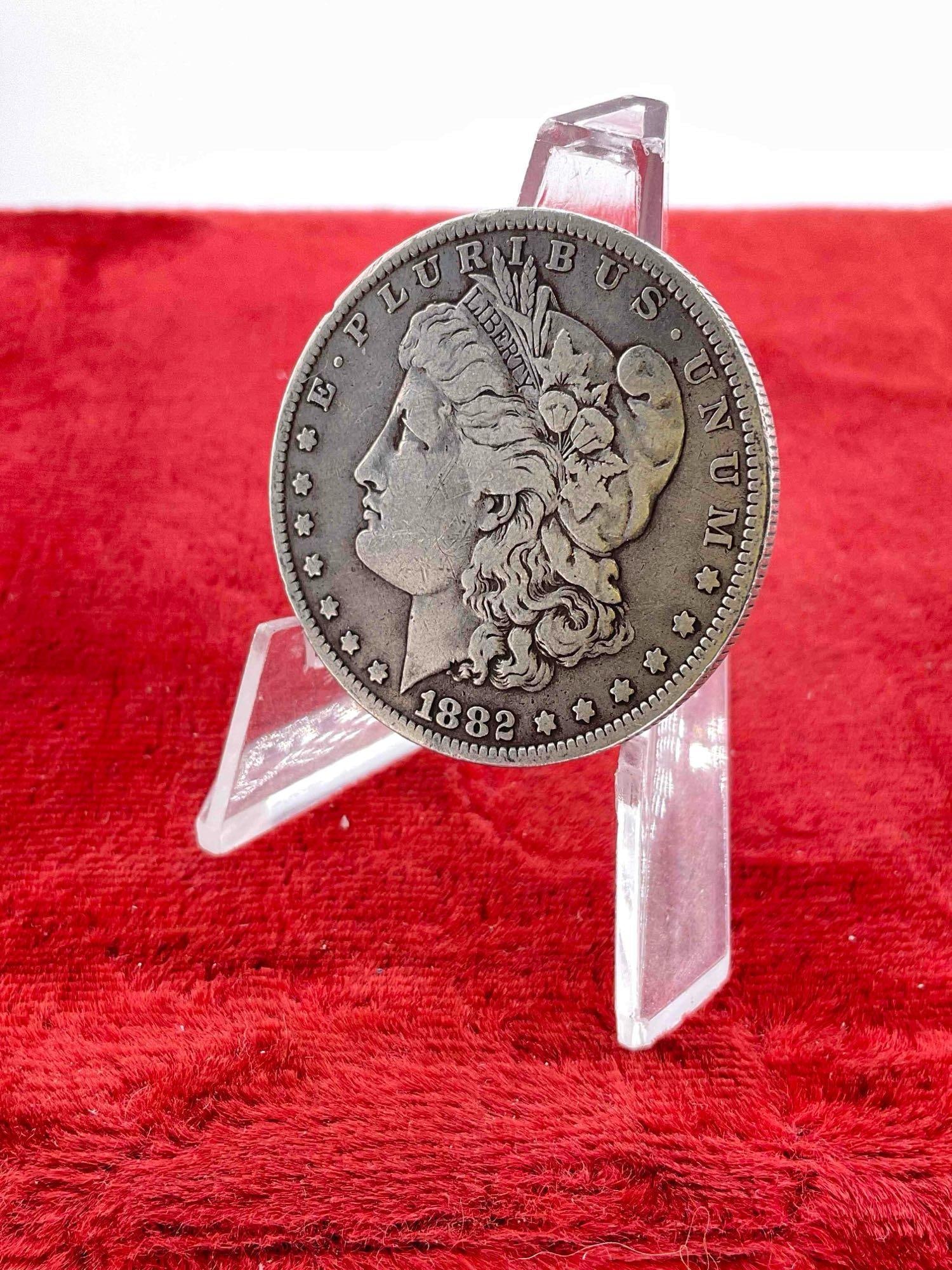 Antique 1882-O Silver Morgan Dollar Coin.: Antique 1882-O Silver Morgan Dollar Coin. DM-1554