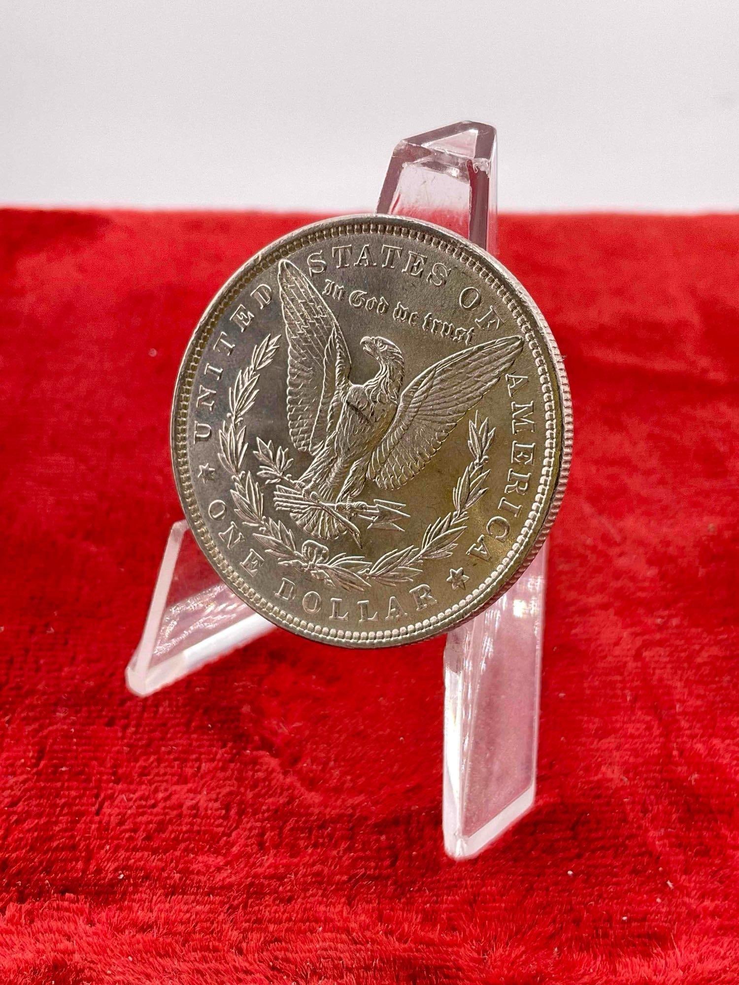 Antique 1886 Silver Morgan Dollar Coin, CH BU Quality. - 2