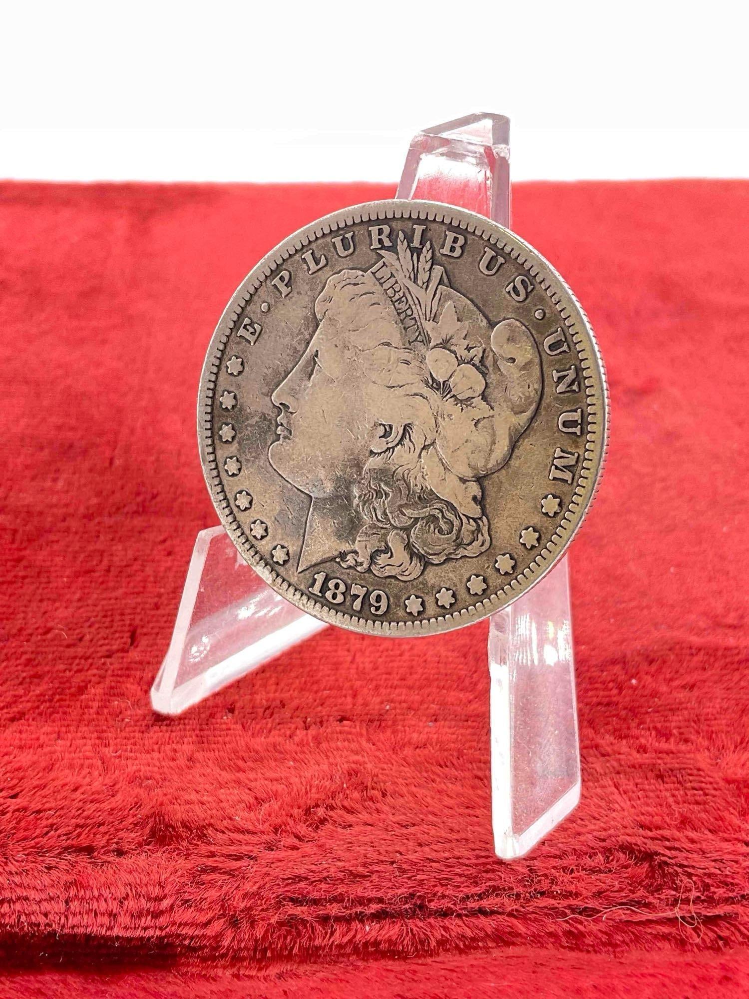 Antique 1879-S Silver Morgan Dollar Coin.: Antique 1879-S Silver Morgan Dollar Coin. DM-1554