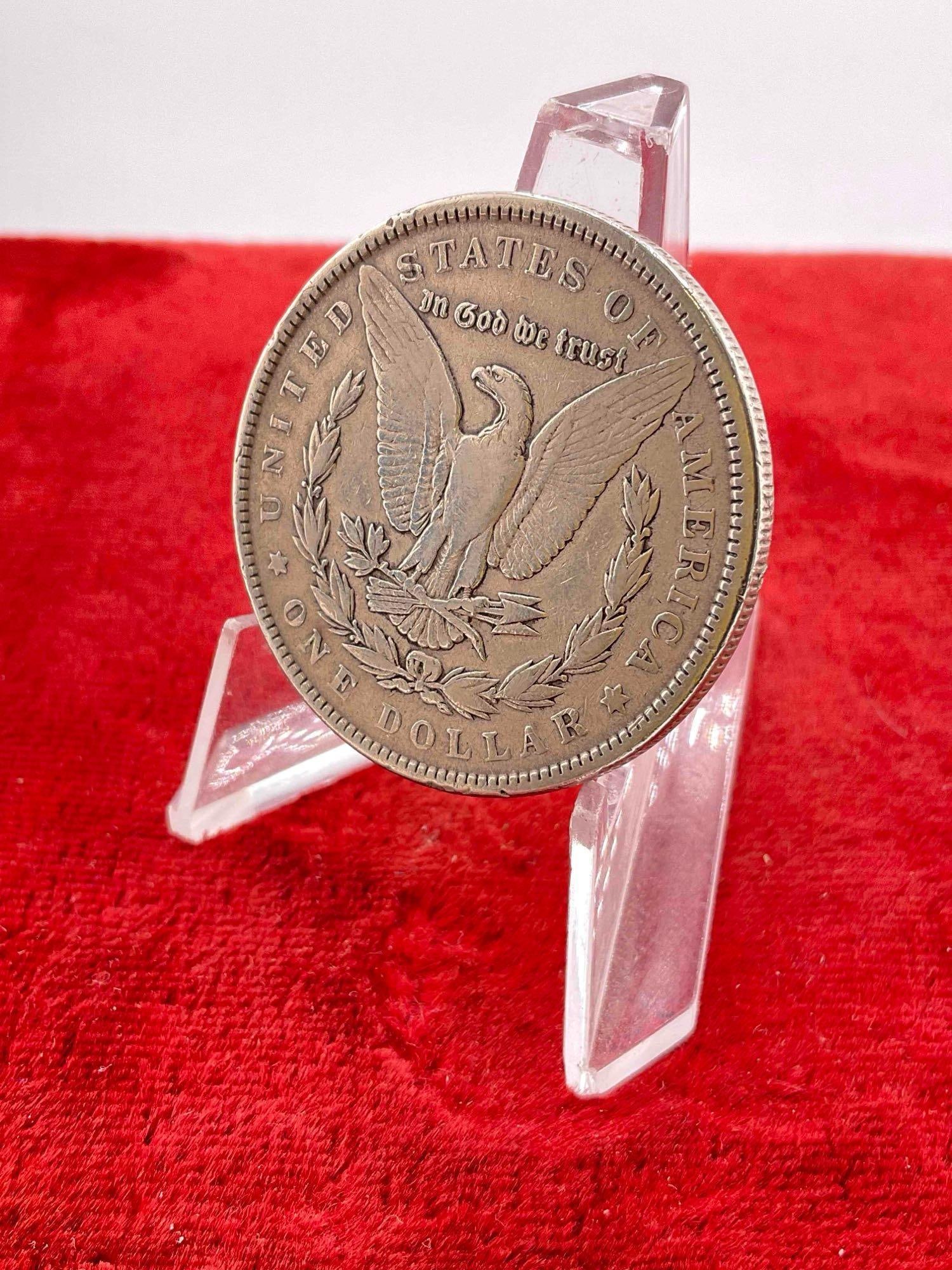 Antique 1890 Silver Morgan Dollar Coin. - 2