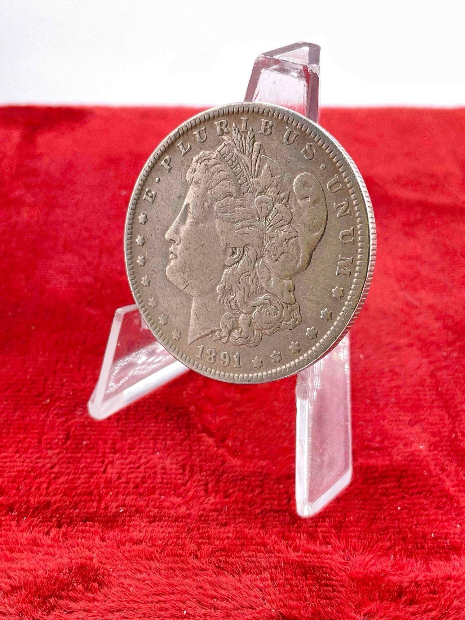 Antique 1891-O Silver Morgan Dollar Coin.: Antique 1891-O Silver Morgan Dollar Coin. DM-1554