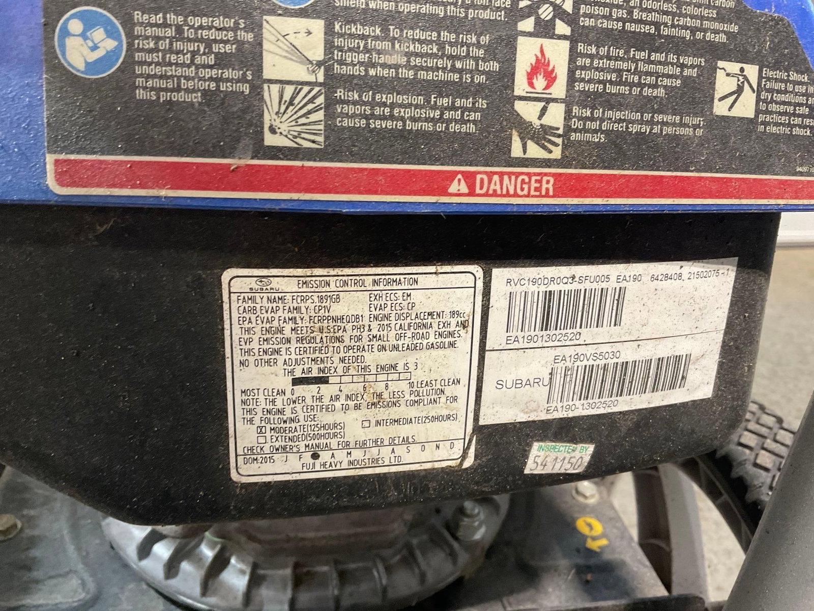 Subaru EA190V Air Compressor 3100 PSI w/16 in Car Pressure Washer, Hoses & Sprayer - 9