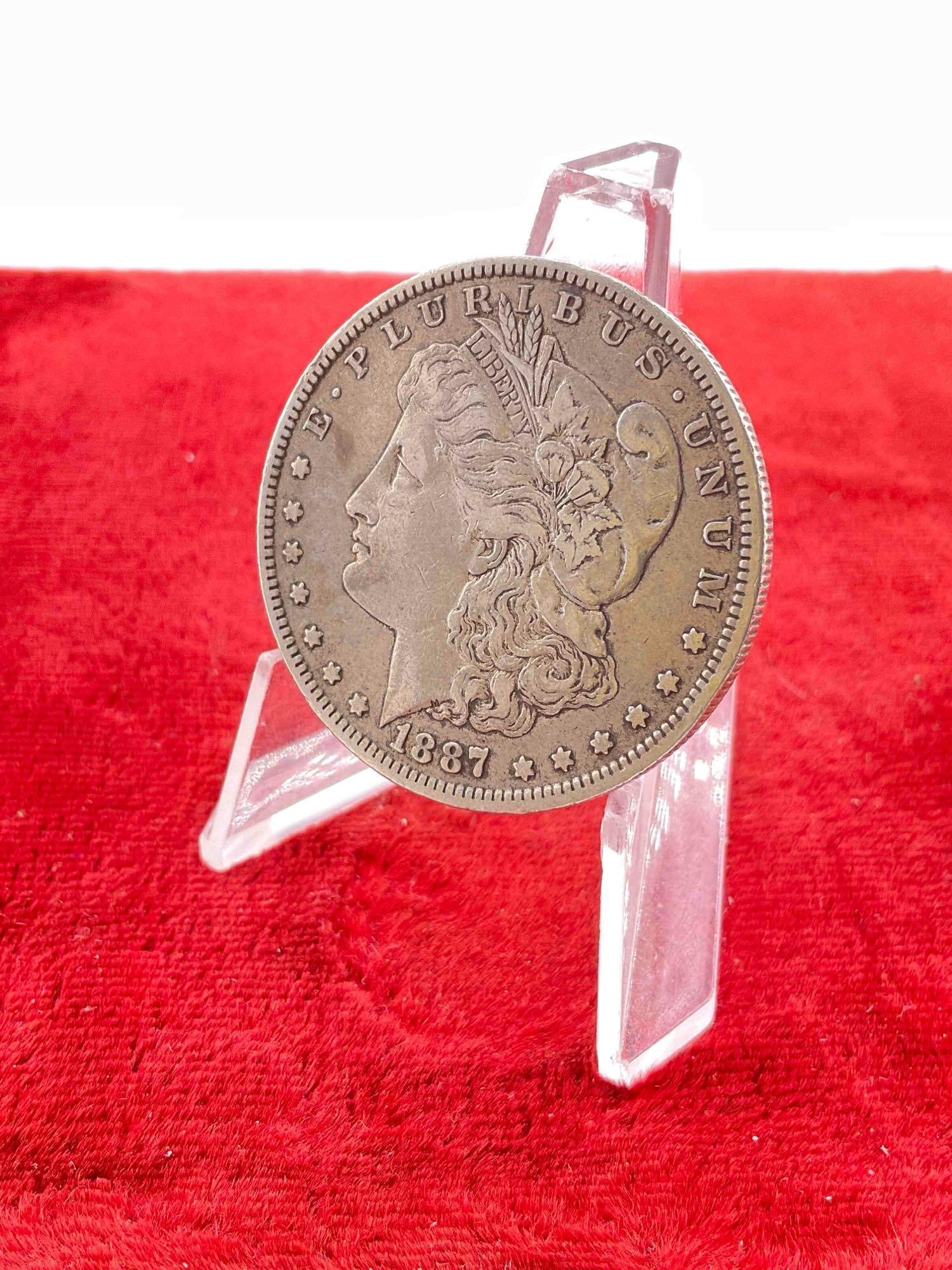 Antique 1887-O Silver Morgan Dollar Coin.: Antique 1887-O Silver Morgan Dollar Coin. DM-1554
