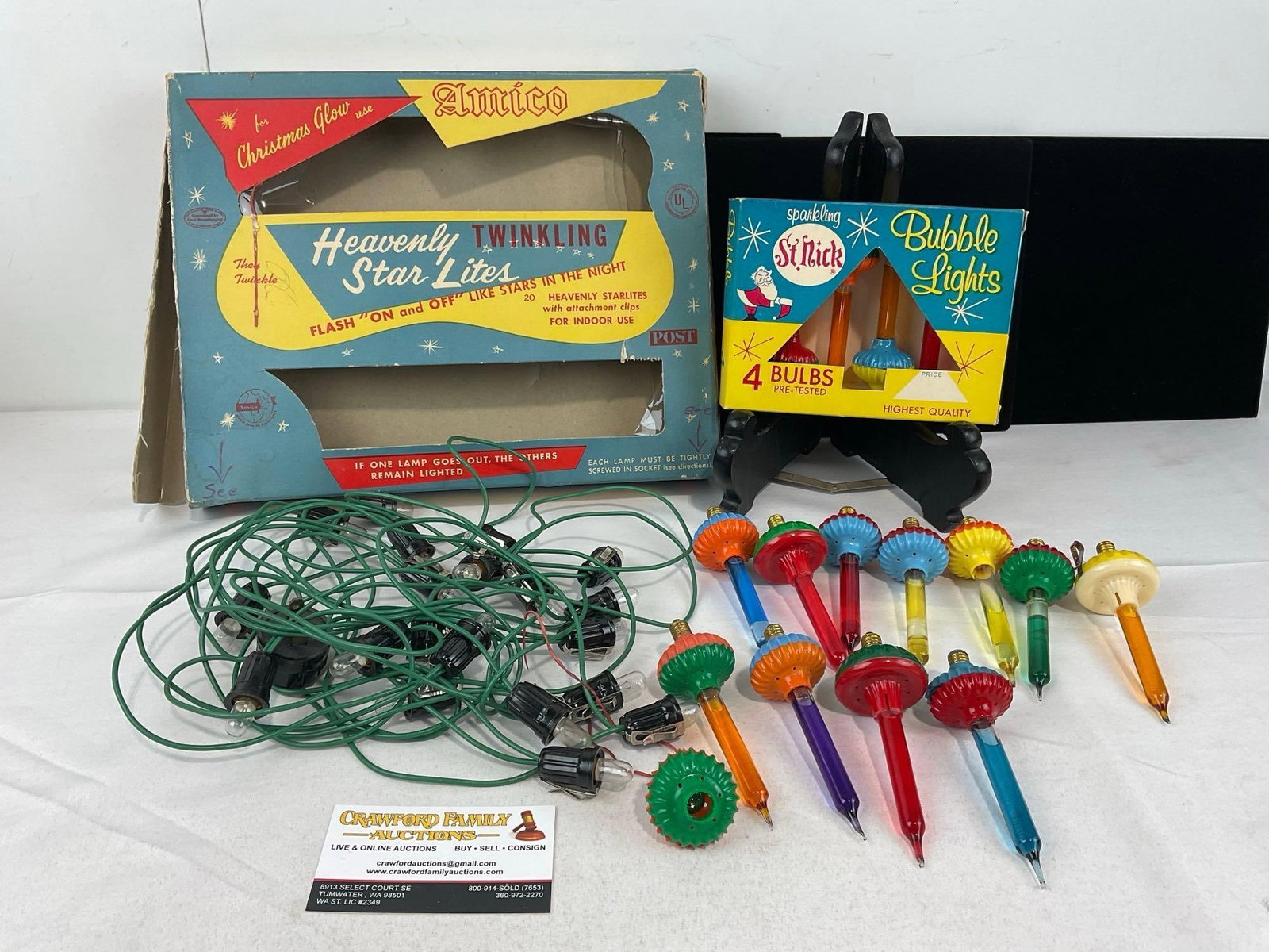 Heavenly Star Lites & Bubble Lights, incl Set of 4 in box: See pics for condition. Measures approx 6h x 13w x 11d inches. E-6160