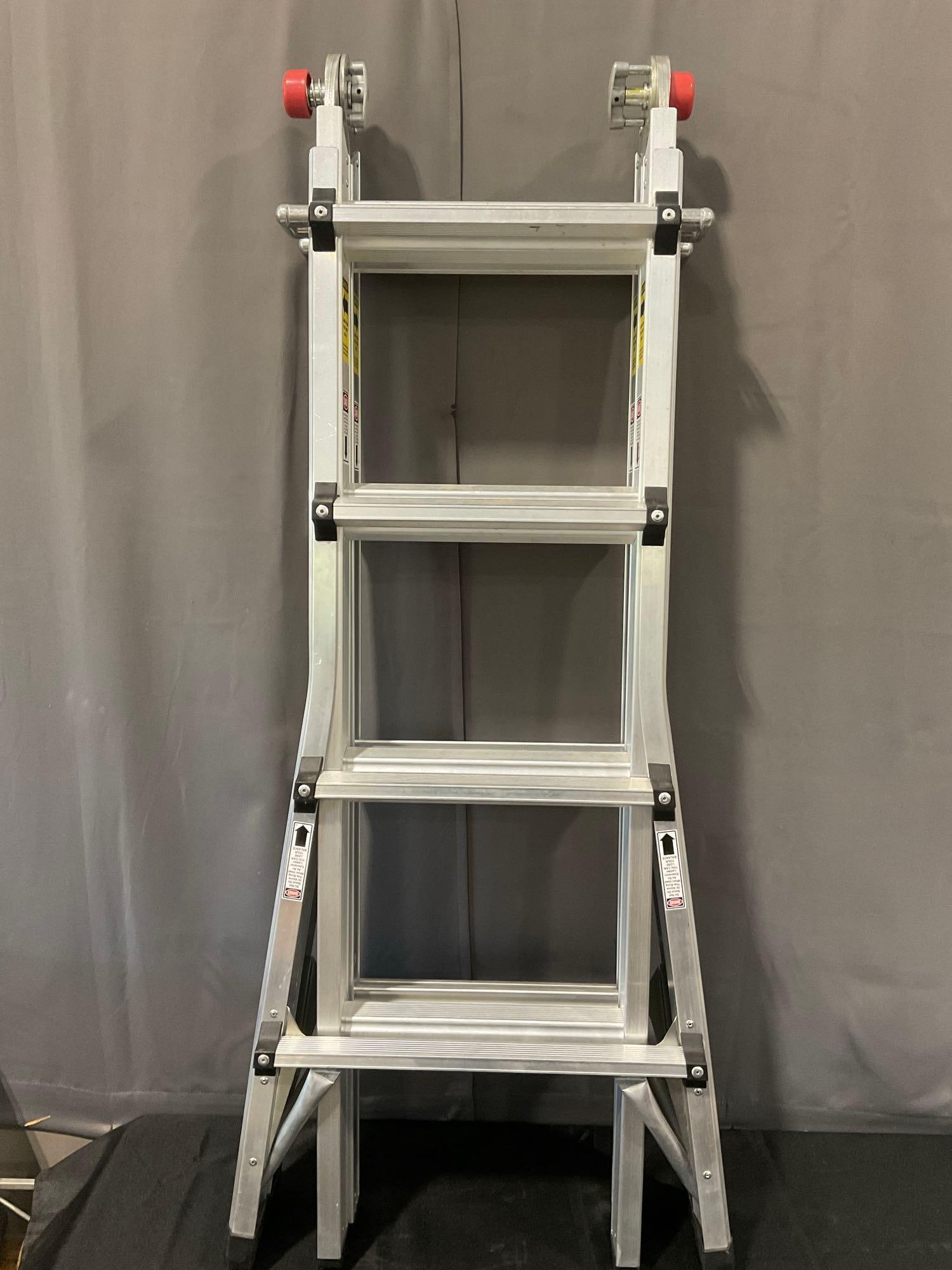 Harbor Freight Extension Ladder model 63417: See pics for condition. Measures approx 56h x 24w x 9d inches. E-6290 *Freight Required if shipped, Buyer Arranged/Responsibility*