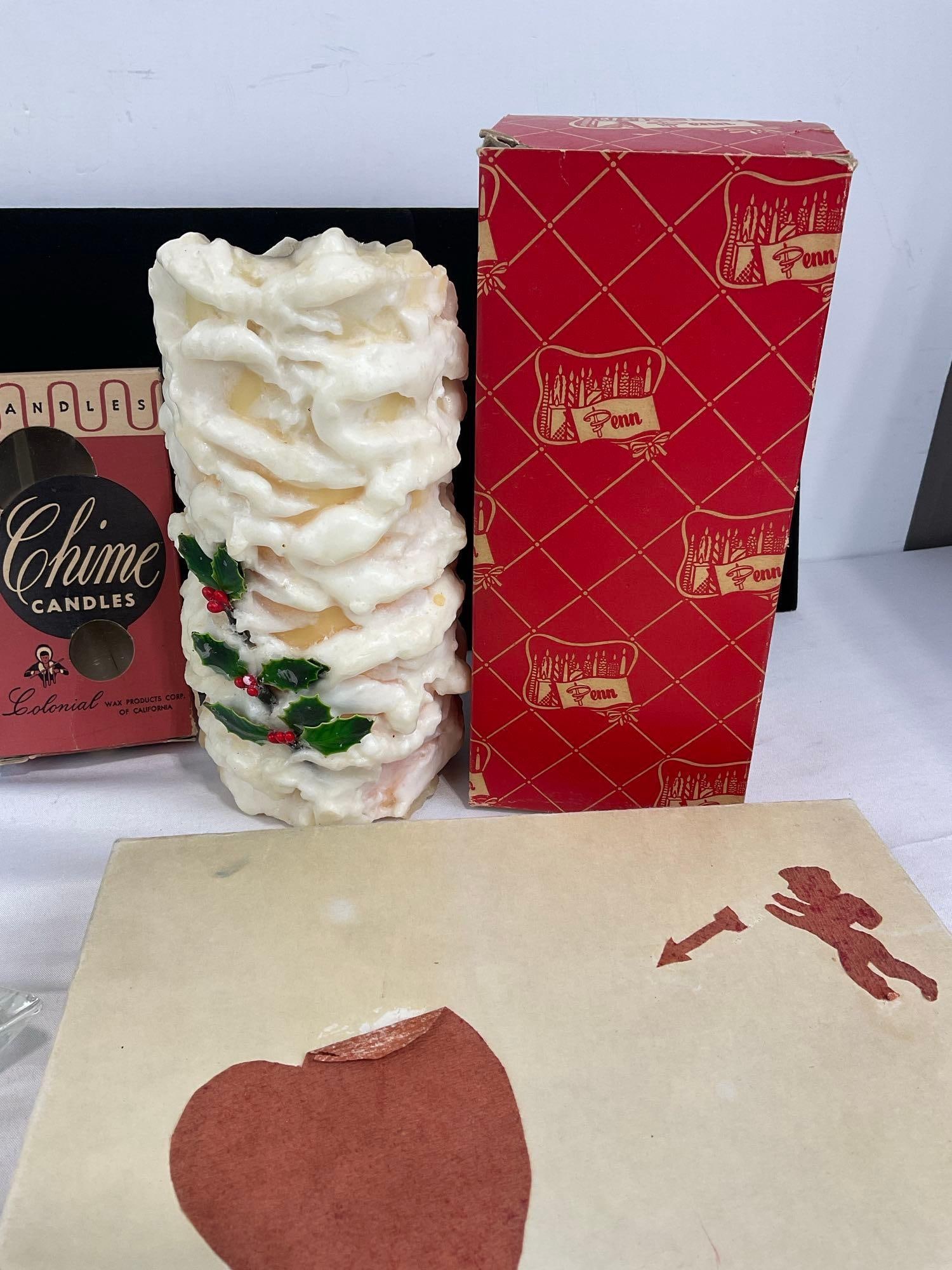 Wards Electric Candle, 2x Wax Candles, Large Penn Centerpiece Candle, w/boxes - 3