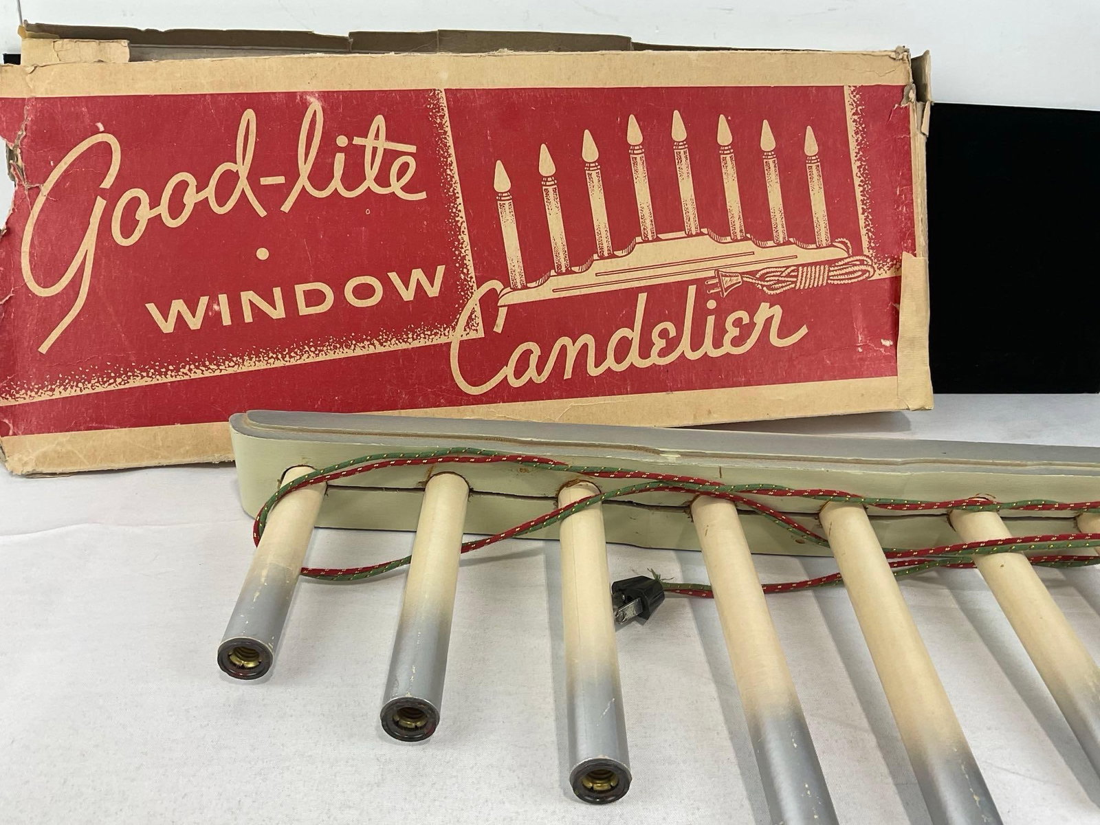 Vintage Good-Lite Window Candelier, Electric fixture w/original cardboard box, some wear - 2