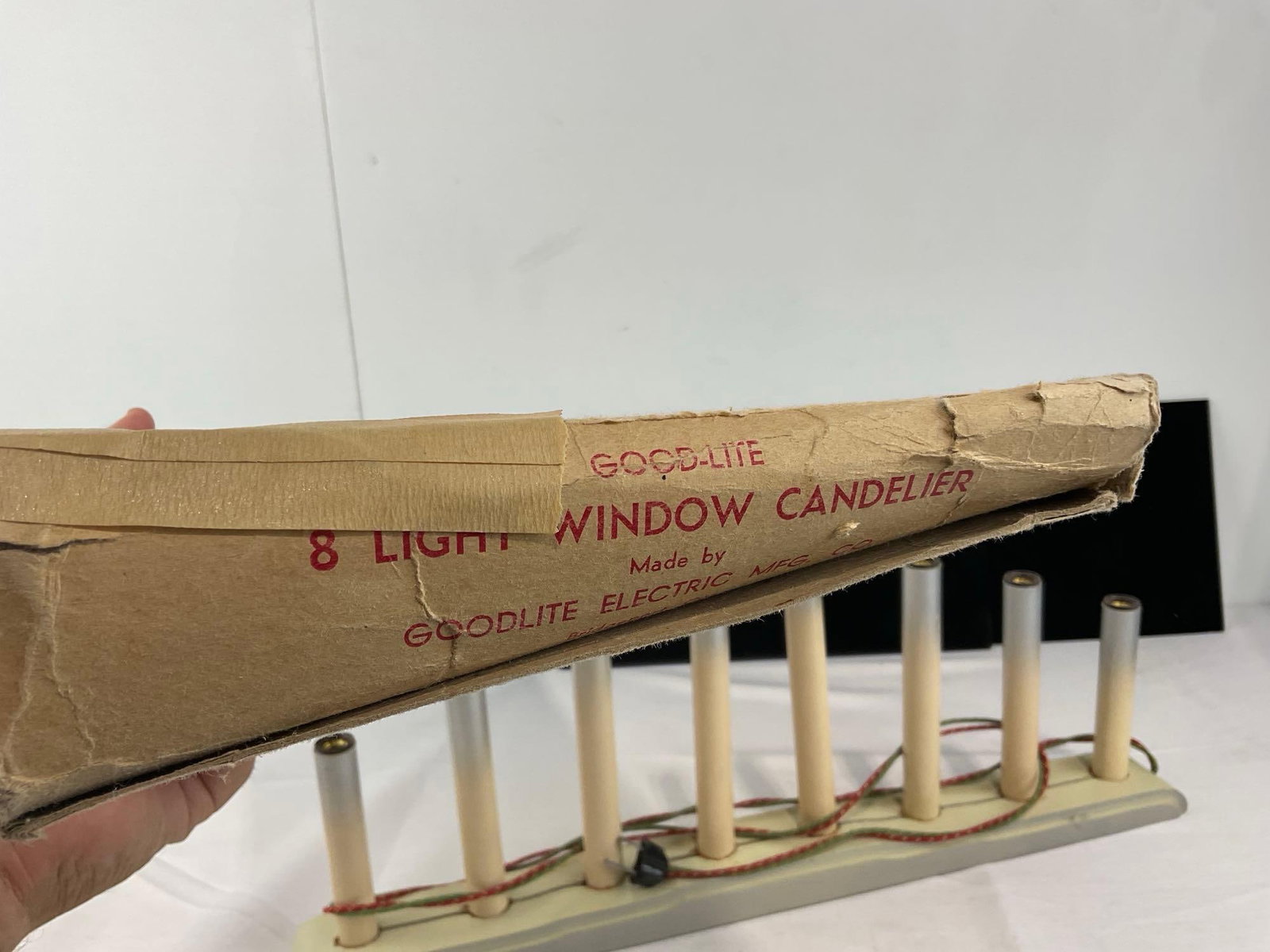 Vintage Good-Lite Window Candelier, Electric fixture w/original cardboard box, some wear - 4
