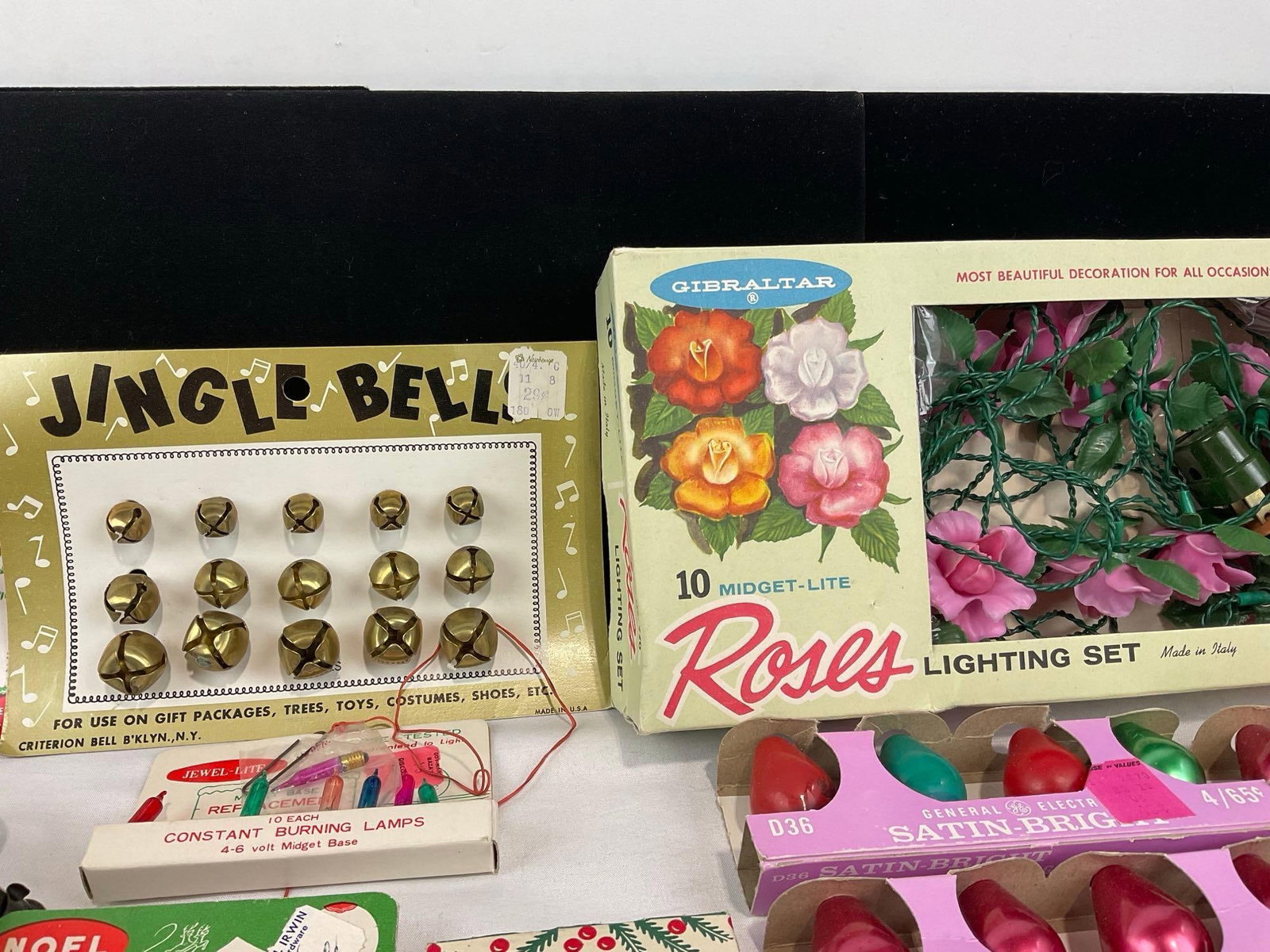 Vintage Christmas Lights, Bells, Reflectors, & Bulbs, w/original cardboard boxes - 4