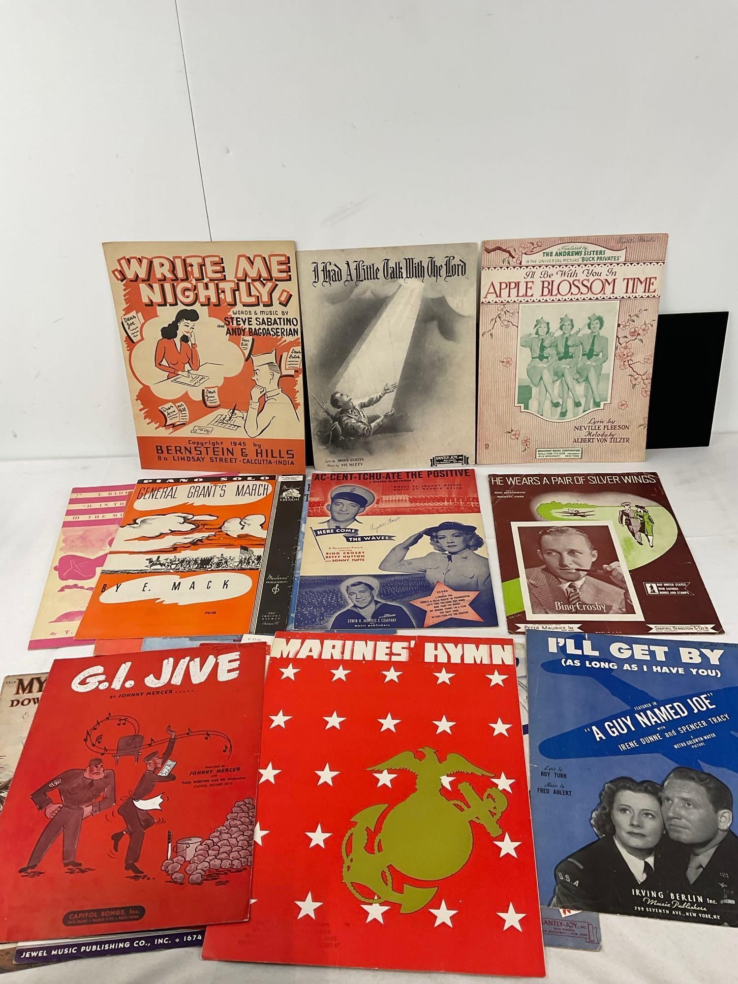 Large Selection of 35+ Vintage Sheet Music, WWII Era, US Armed Forces Songs, & more - 4