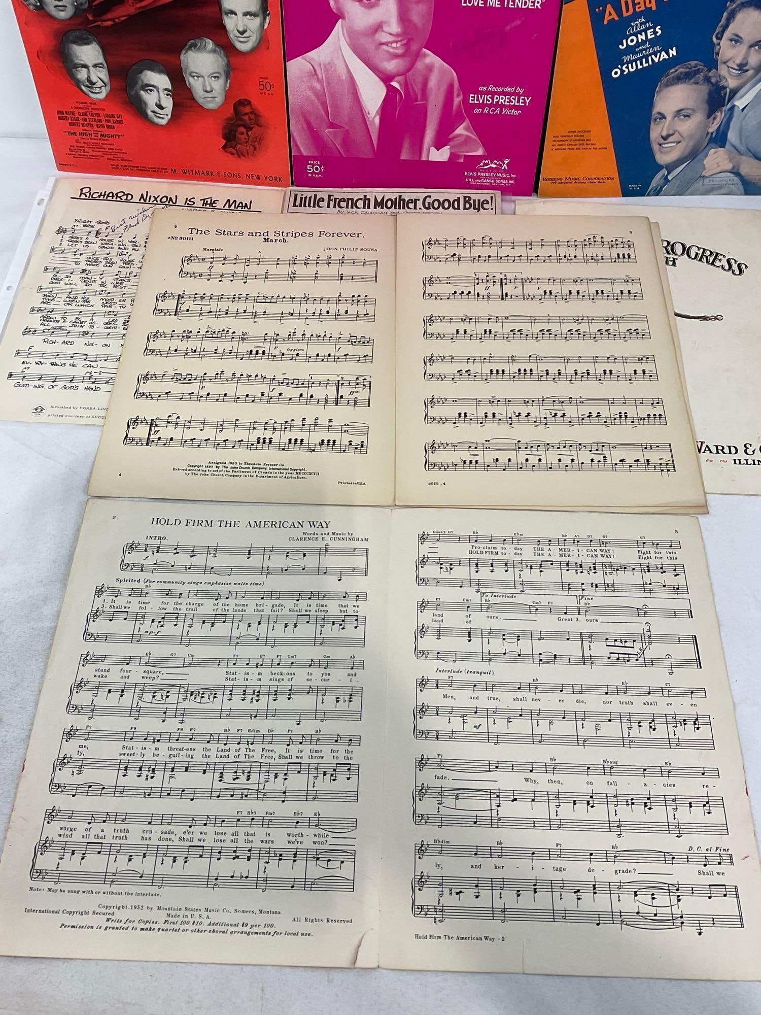 Variety of Vintage Sheet Music, Elvis, Stars & Stripes Forever, Marx Bros & more - 3