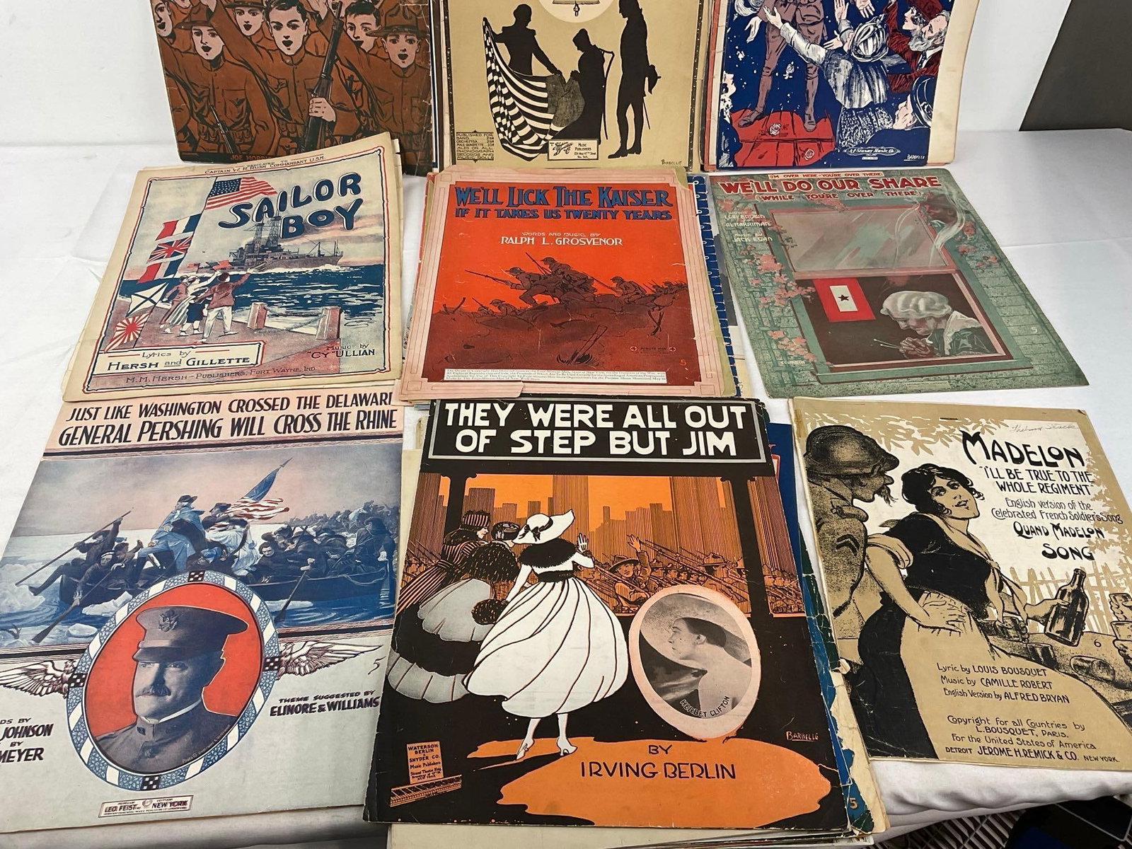 Variety of Vintage Sheet Music, 60+ pcs, WW1 Era, Welcome Home, General Pershing, Mammas Boy & more - 5