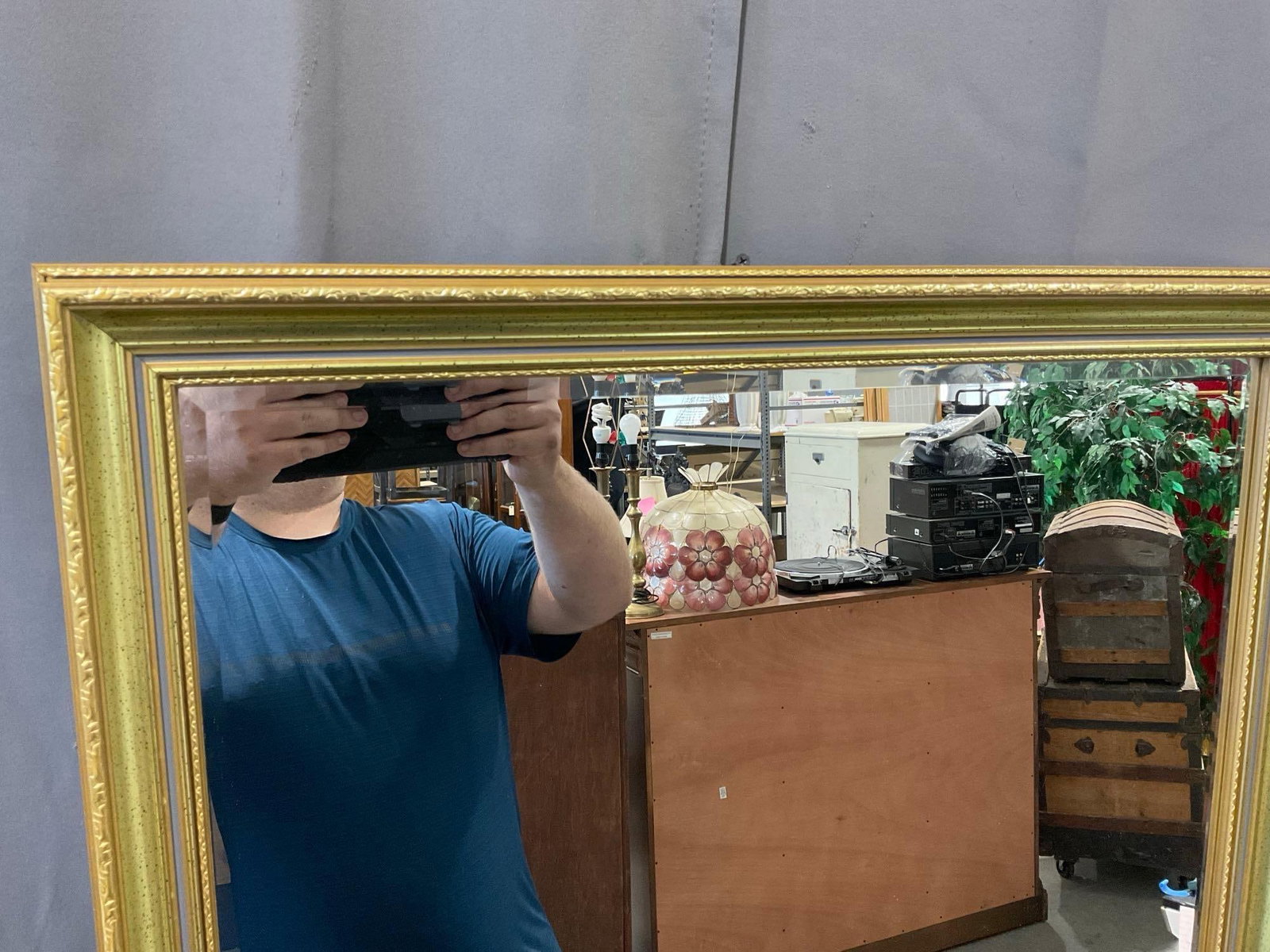 Framed Giltwood Mirror, 41x29 inches, Beveled Edge Glass - 2