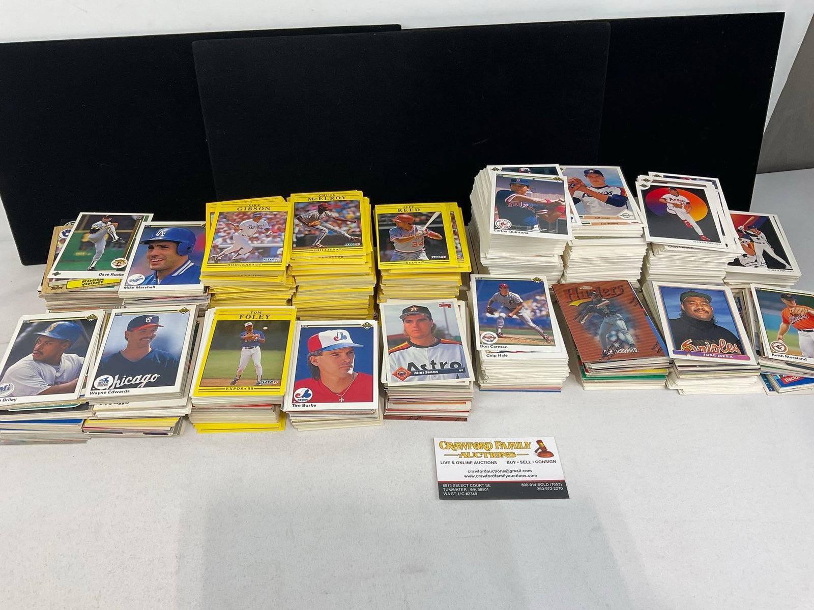 Assortment of 90s Baseball Cards, Approx 1000-1250: See pics for condition. Measures approx 8h x 11w x 8d inches. E-5570