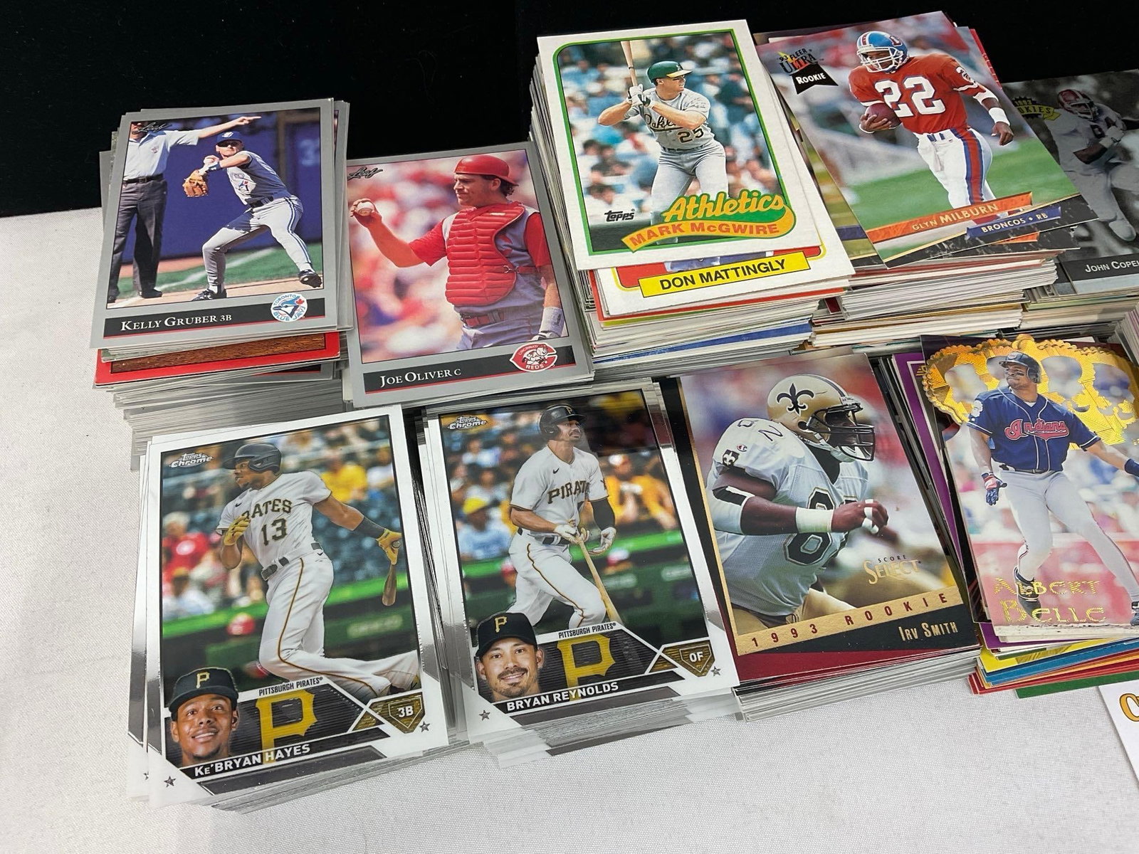 Assortment of Baseball & Football Cards, Fleer, Score, Topps Chrome, & more, 1000+ pcs - 2