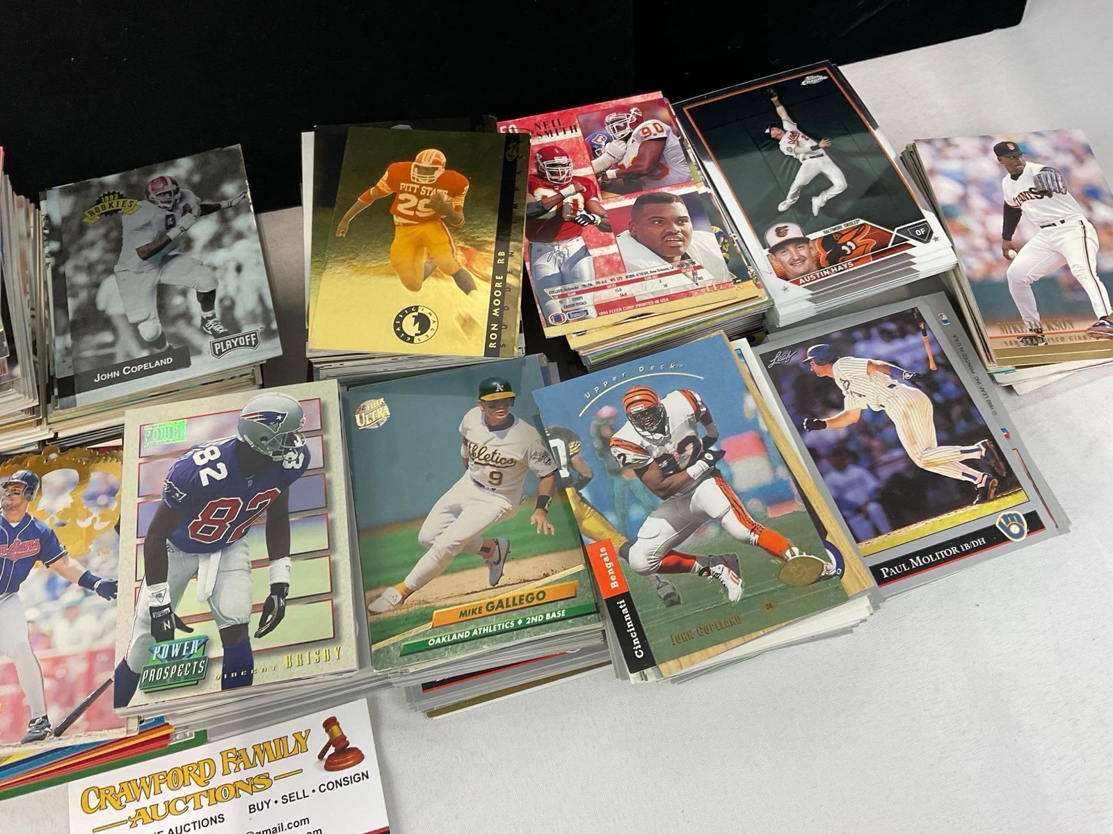 Assortment of Baseball & Football Cards, Fleer, Score, Topps Chrome, & more, 1000+ pcs - 3