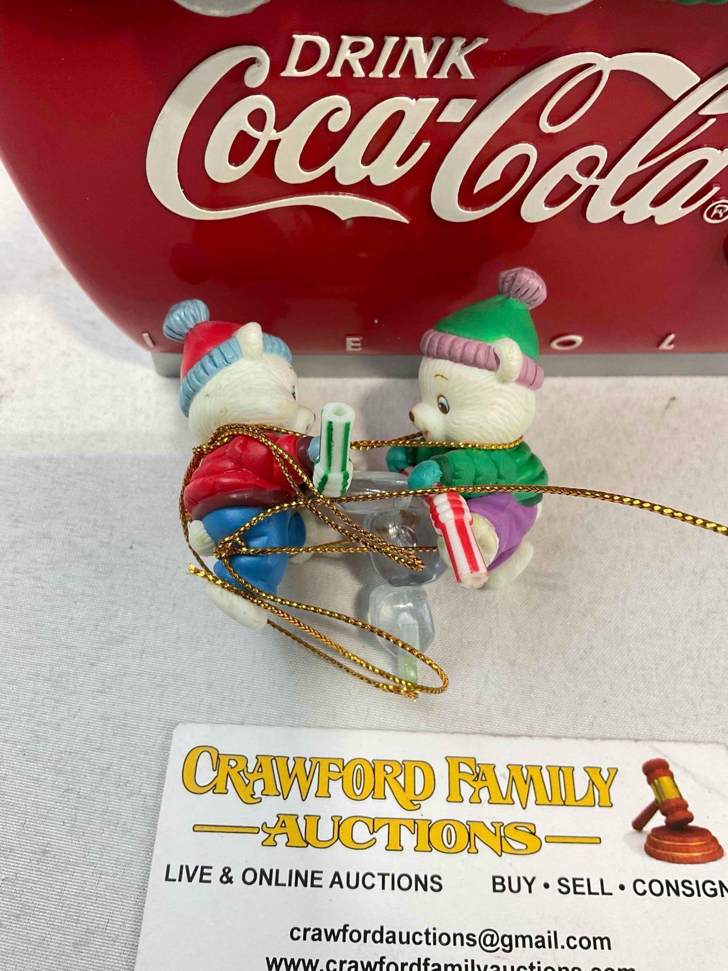 Vintage ENESCO Coca Cola Winter Wonderland Deluxe Illuminated Action Musical Decor. - 4