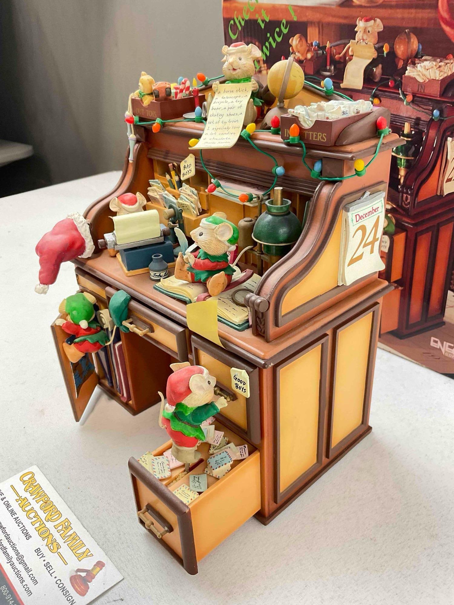 Vintage ENESCO Deluxe Lighted Action Musical "Santa Claus is Coming to Town" Decor. - 2