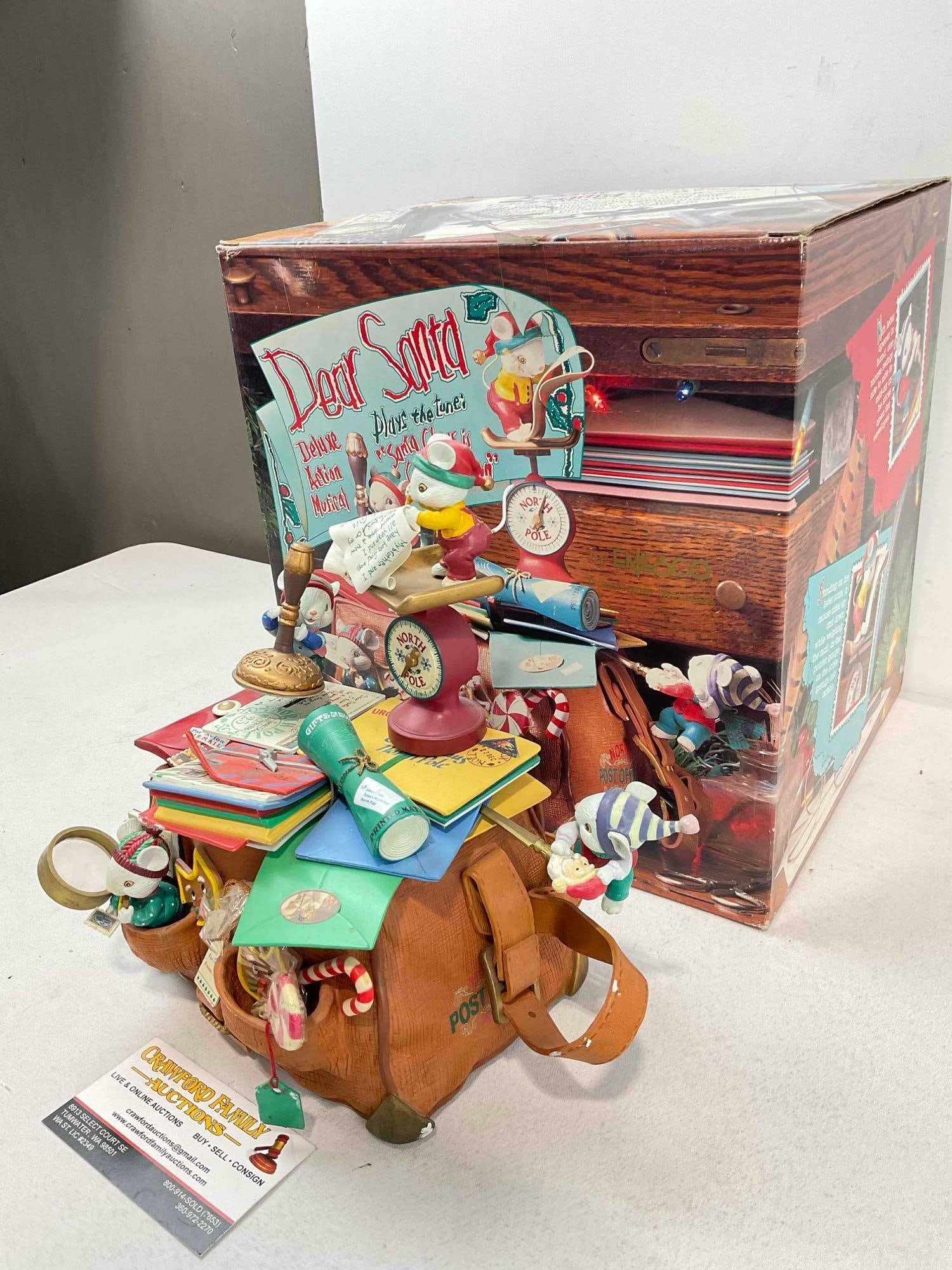 Vintage ENESCO Dear Santa Deluxe Action Musical Christmas Decor in Original Box. See pics. - 2