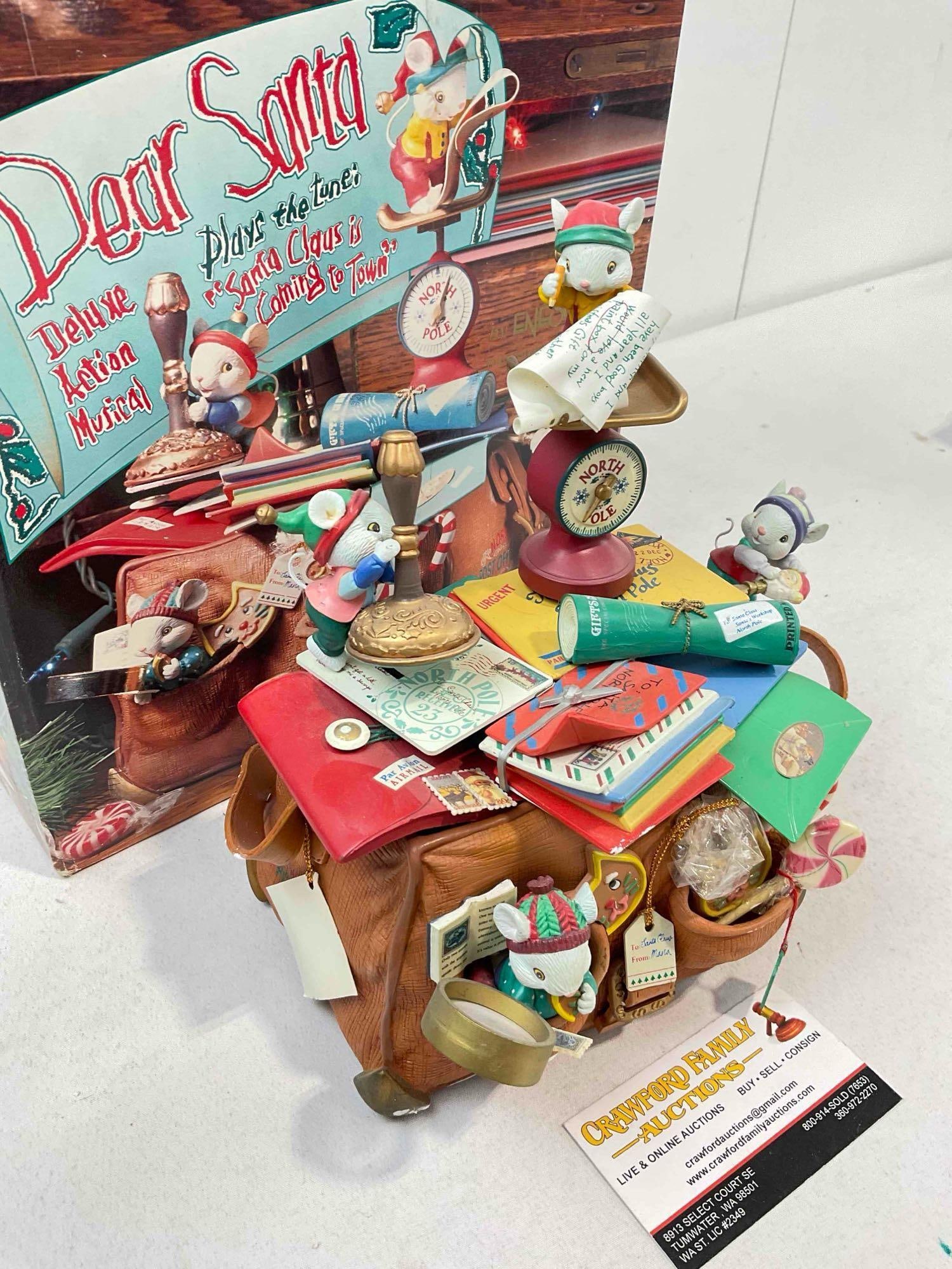Vintage ENESCO Dear Santa Deluxe Action Musical Christmas Decor in Original Box. See pics. - 3