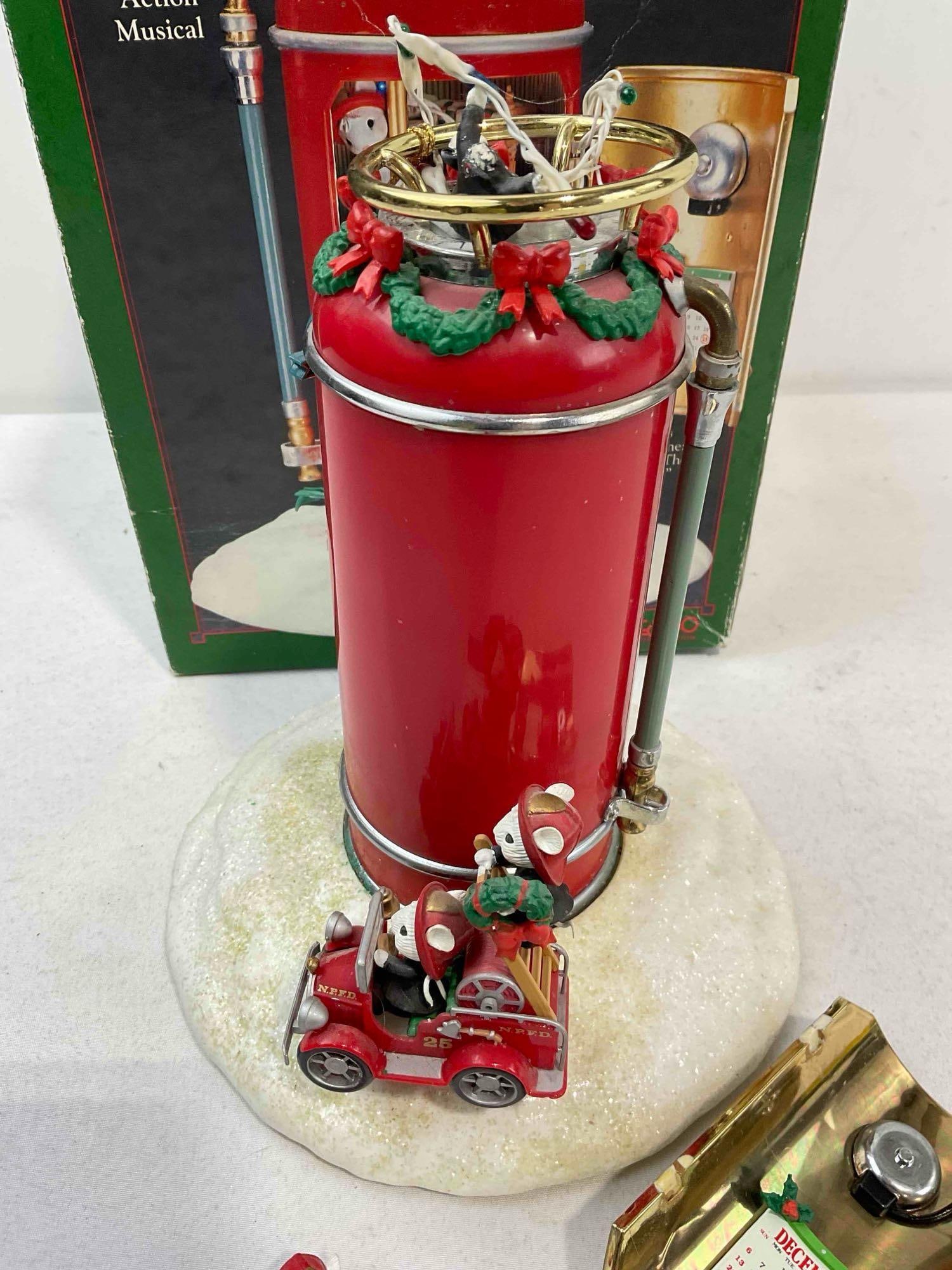 Vintage ENESCO Small World of Music The Festive Fire Brigade Action Musical Decor. See pics. - 5