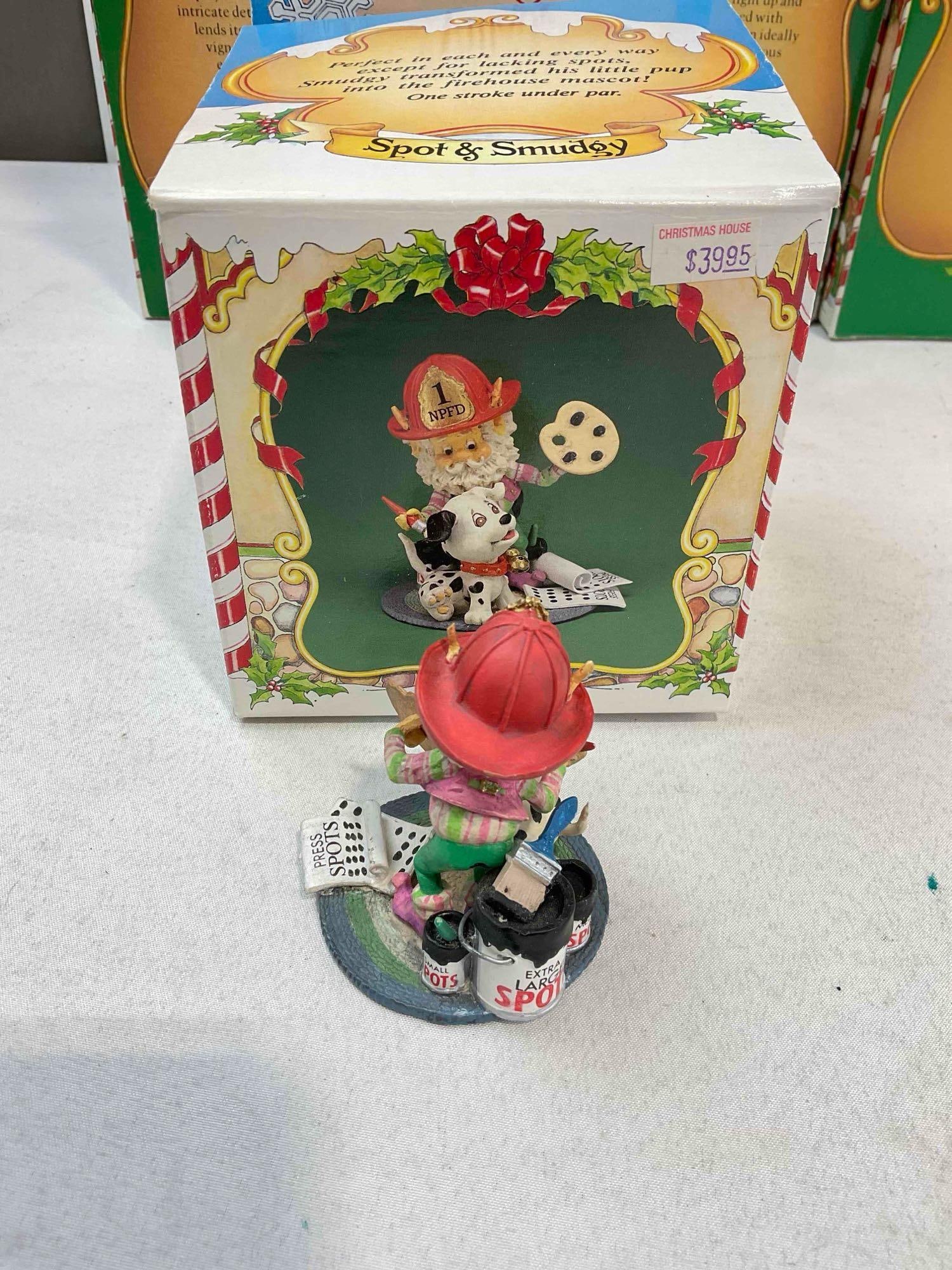 8 pcs Vintage ENESCO Composite The North Pole Village Decorative Christmas Figurines. w/ boxes - 10