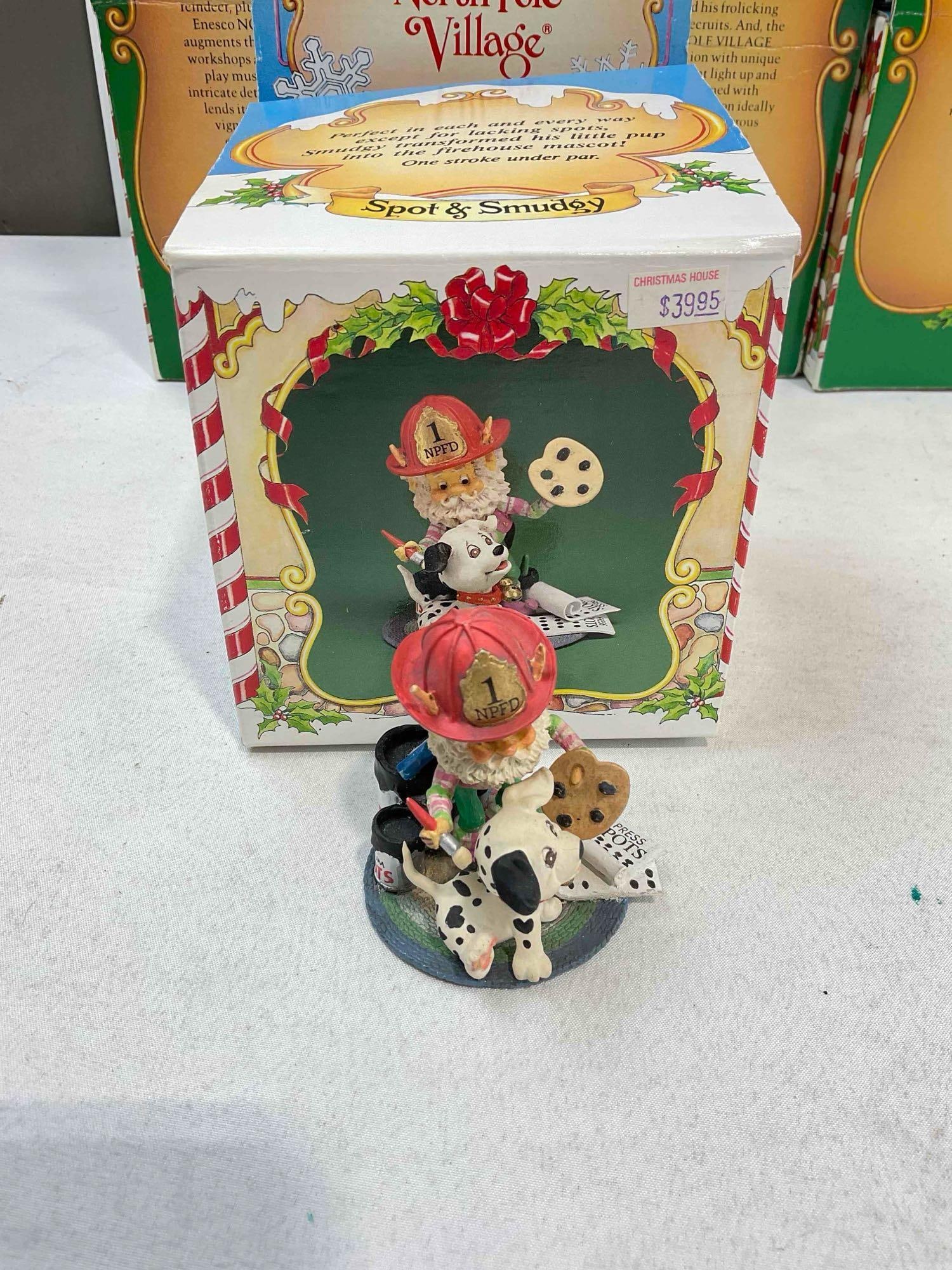 8 pcs Vintage ENESCO Composite The North Pole Village Decorative Christmas Figurines. w/ boxes - 11