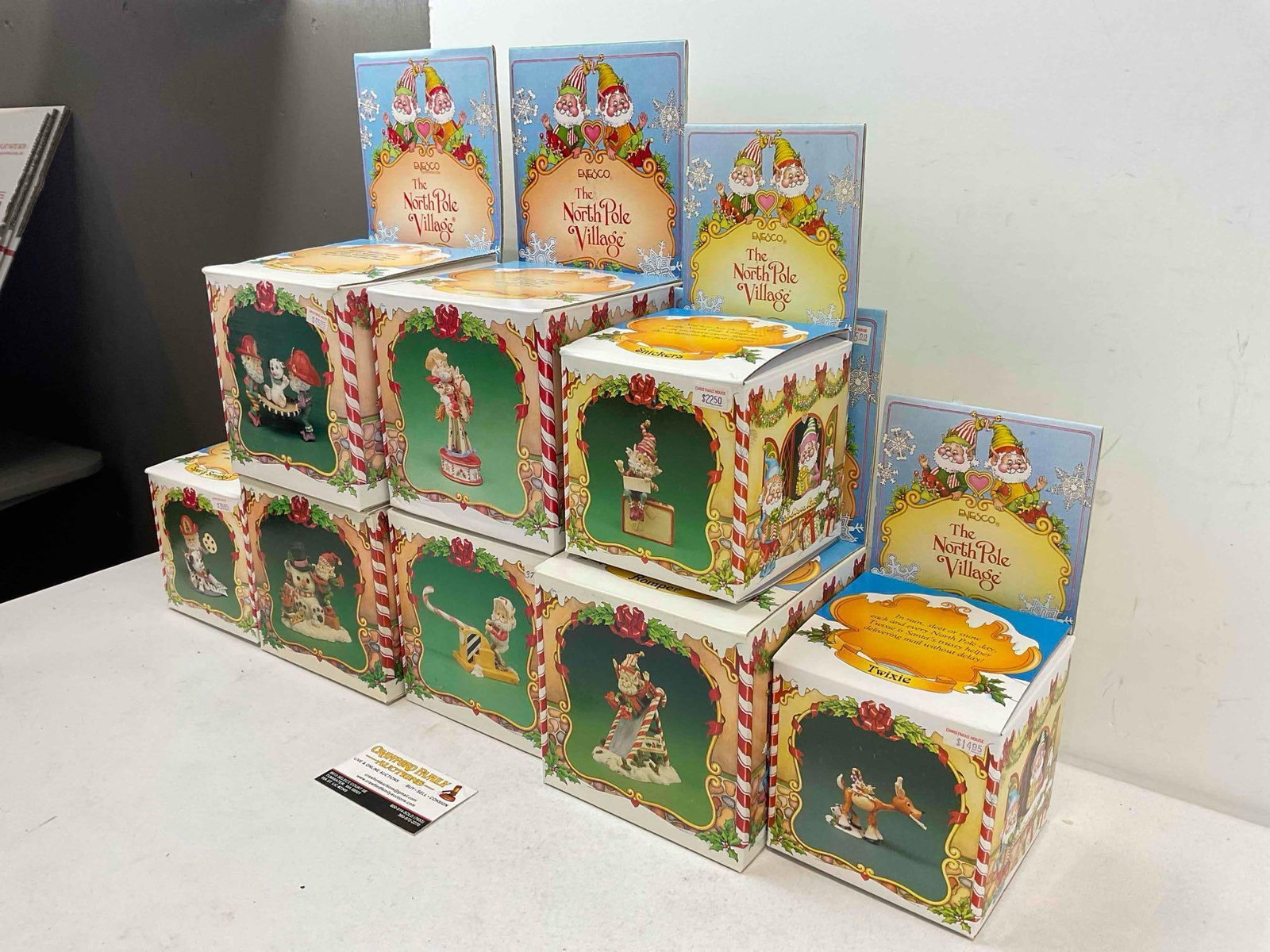 8 pcs Vintage ENESCO Composite The North Pole Village Decorative Christmas Figurines. w/ boxes - 2