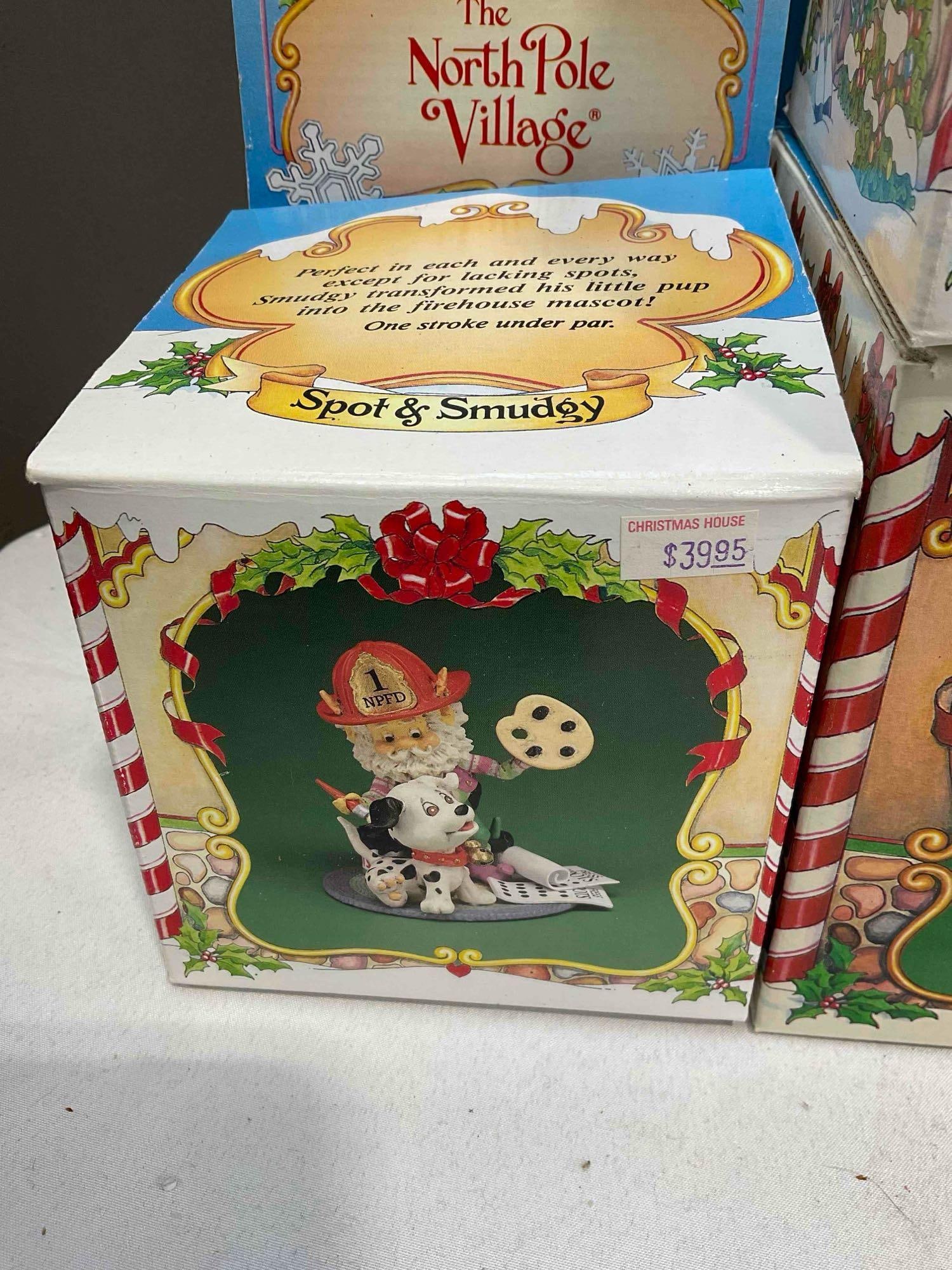 8 pcs Vintage ENESCO Composite The North Pole Village Decorative Christmas Figurines. w/ boxes - 4