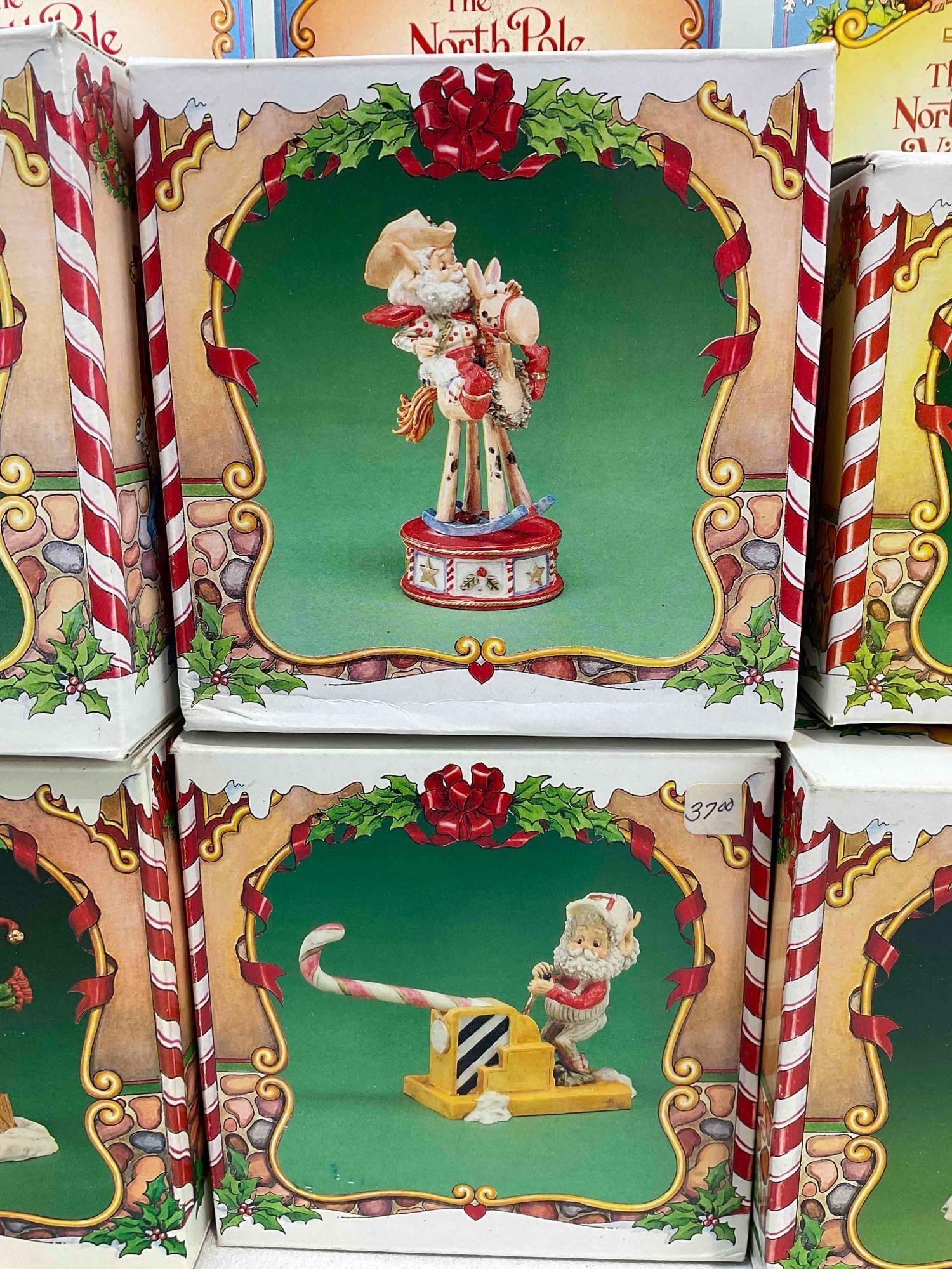 8 pcs Vintage ENESCO Composite The North Pole Village Decorative Christmas Figurines. w/ boxes - 6