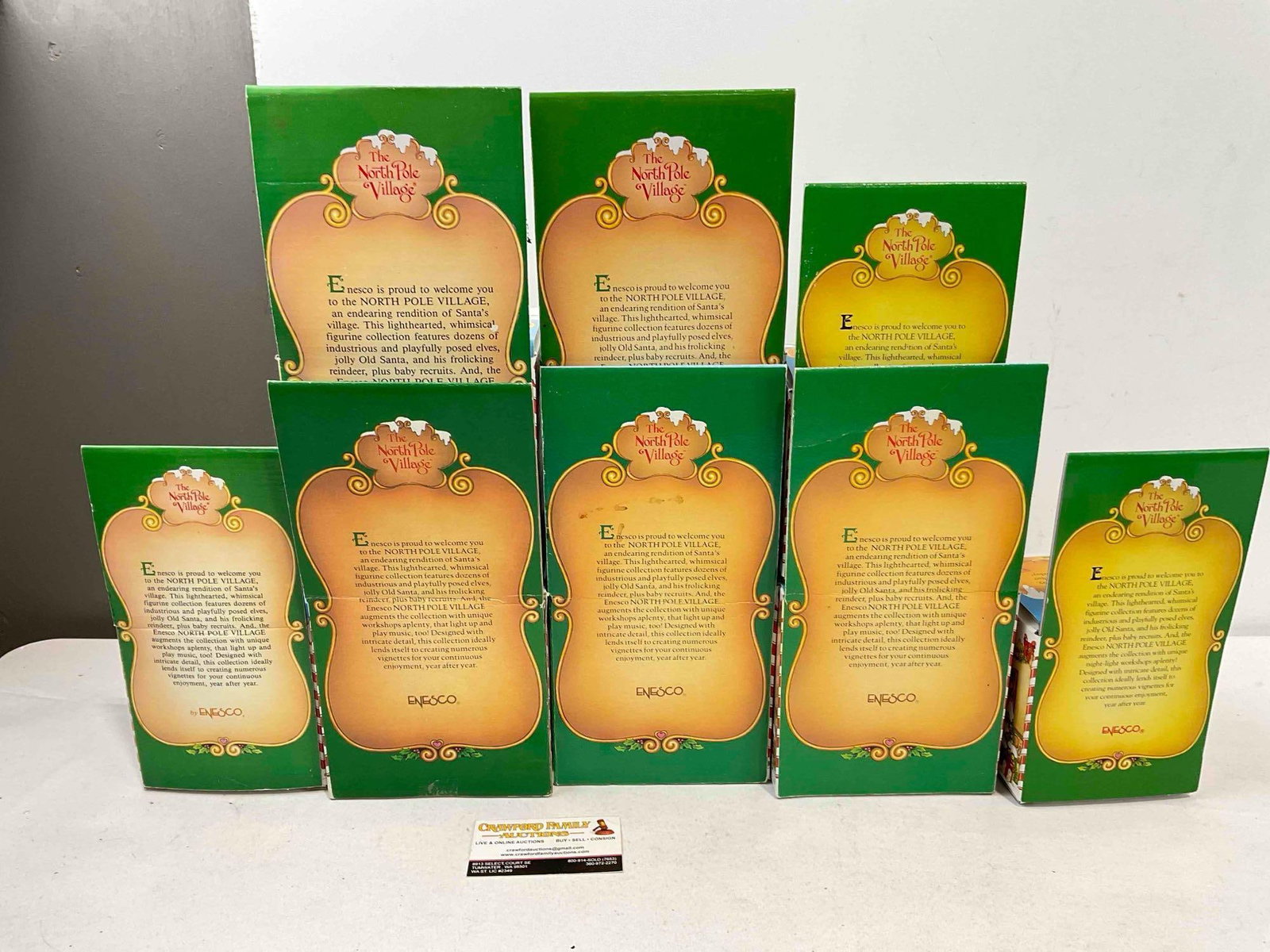 8 pcs Vintage ENESCO Composite The North Pole Village Decorative Christmas Figurines. w/ boxes - 9