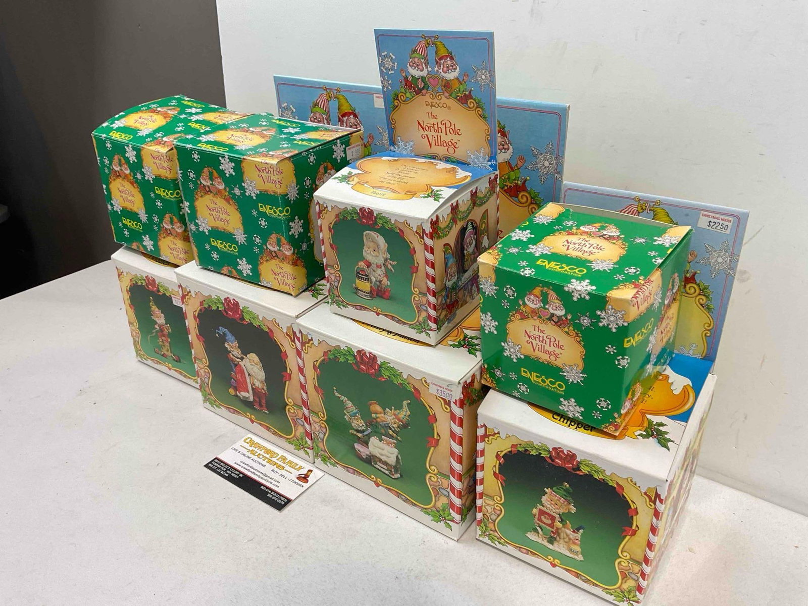 8 pcs Vintage ENESCO The North Pole Village Composite Christmas Decorative Figurines.w/ boxes - 2