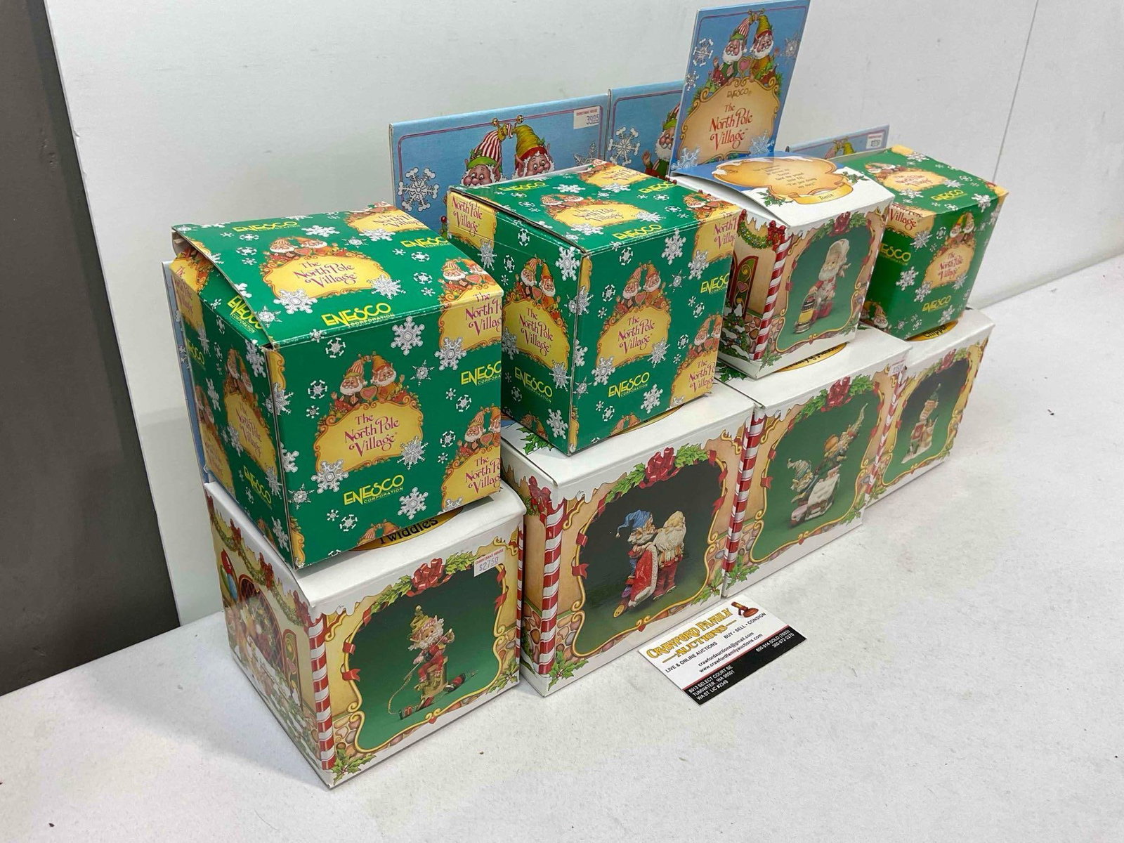 8 pcs Vintage ENESCO The North Pole Village Composite Christmas Decorative Figurines.w/ boxes - 3