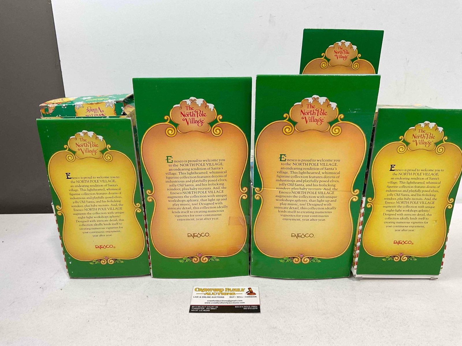 8 pcs Vintage ENESCO The North Pole Village Composite Christmas Decorative Figurines.w/ boxes - 4