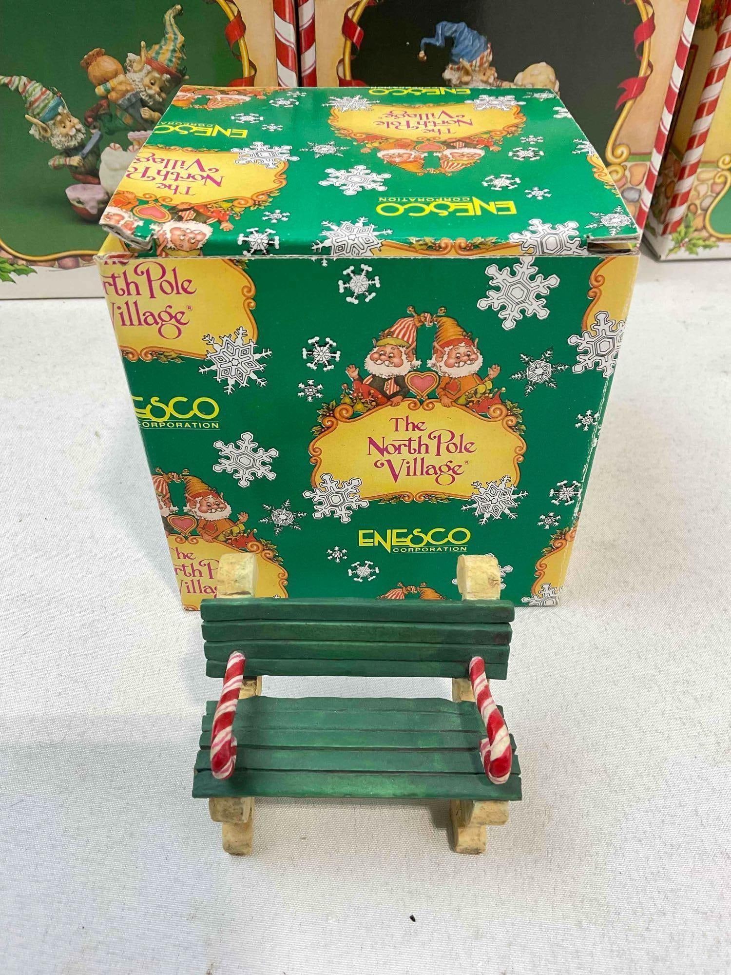 8 pcs Vintage ENESCO The North Pole Village Composite Christmas Decorative Figurines.w/ boxes - 5