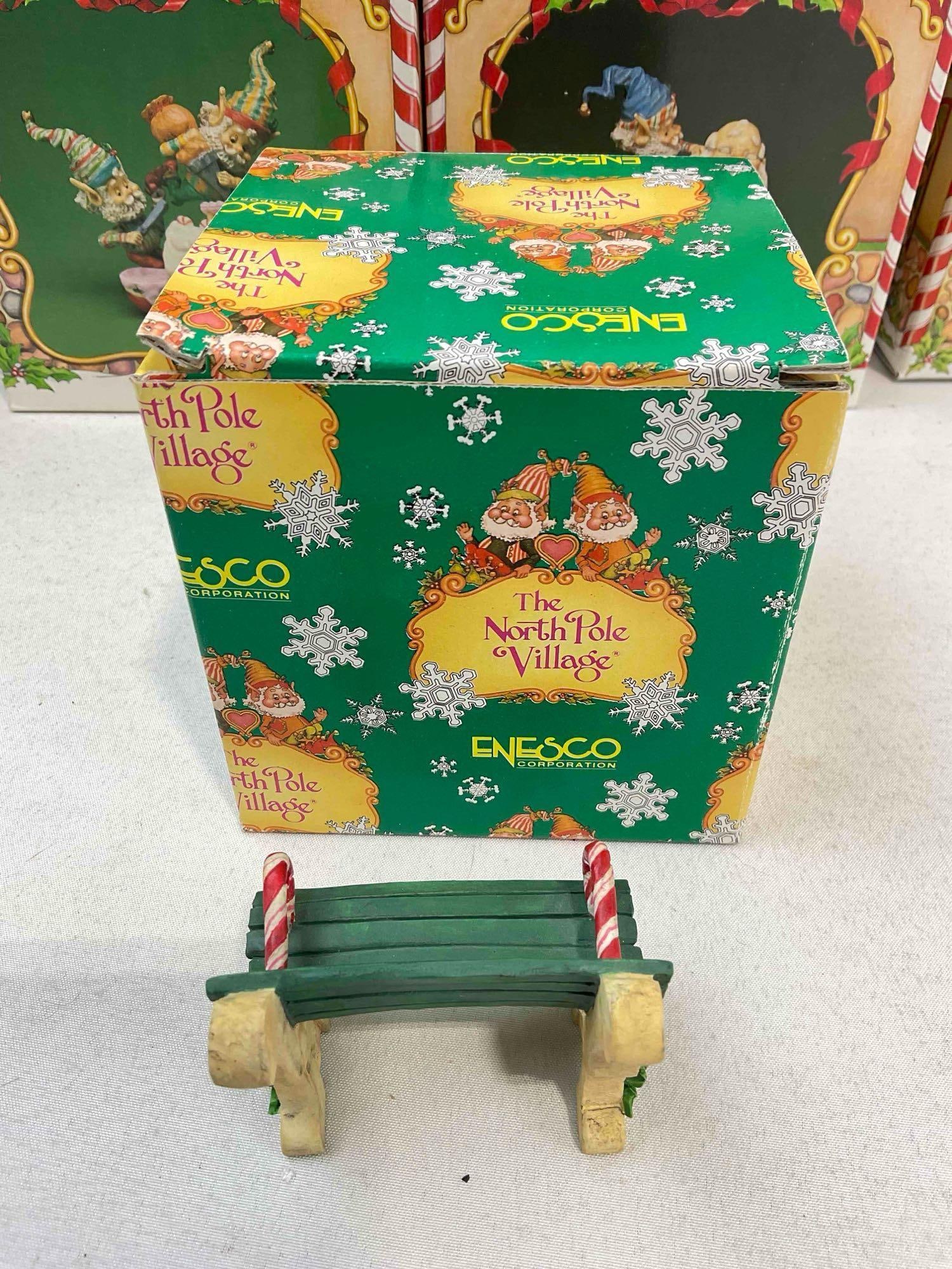 8 pcs Vintage ENESCO The North Pole Village Composite Christmas Decorative Figurines.w/ boxes - 6