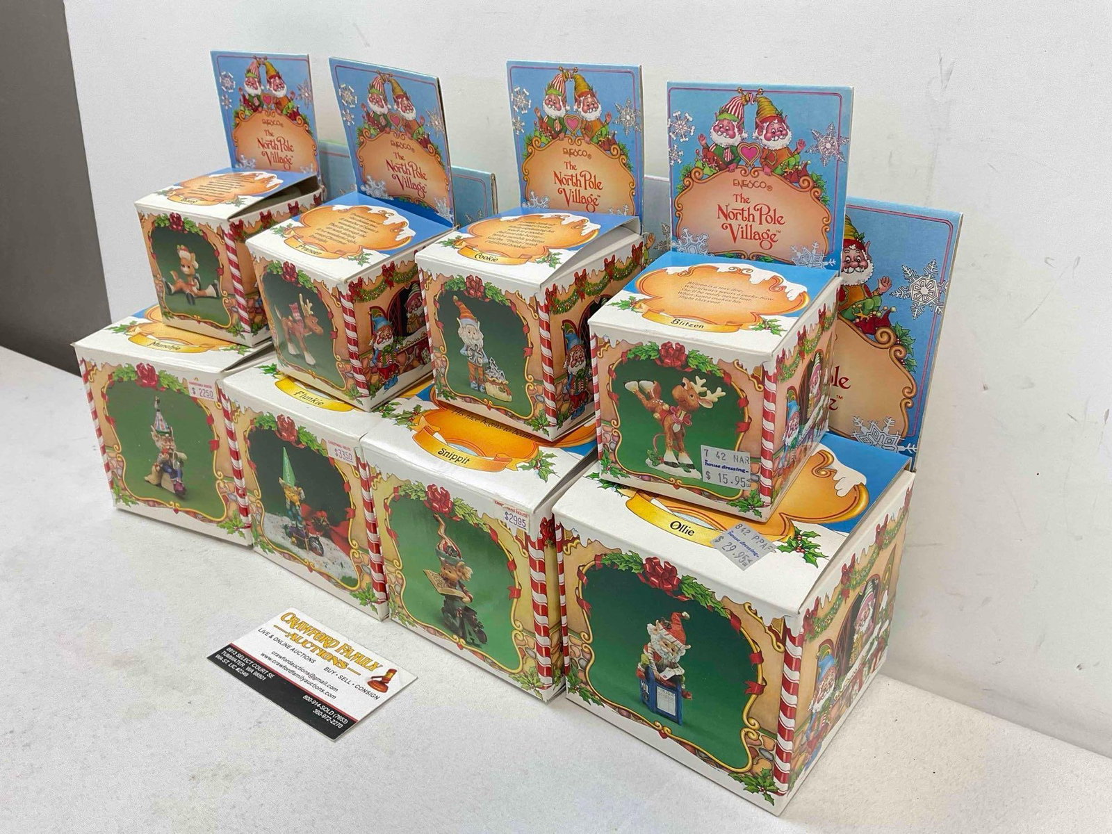 8 pcs Vintage ENESCO Composite The North Pole Village Christmas Decorative Figurines. w. boxes - 2