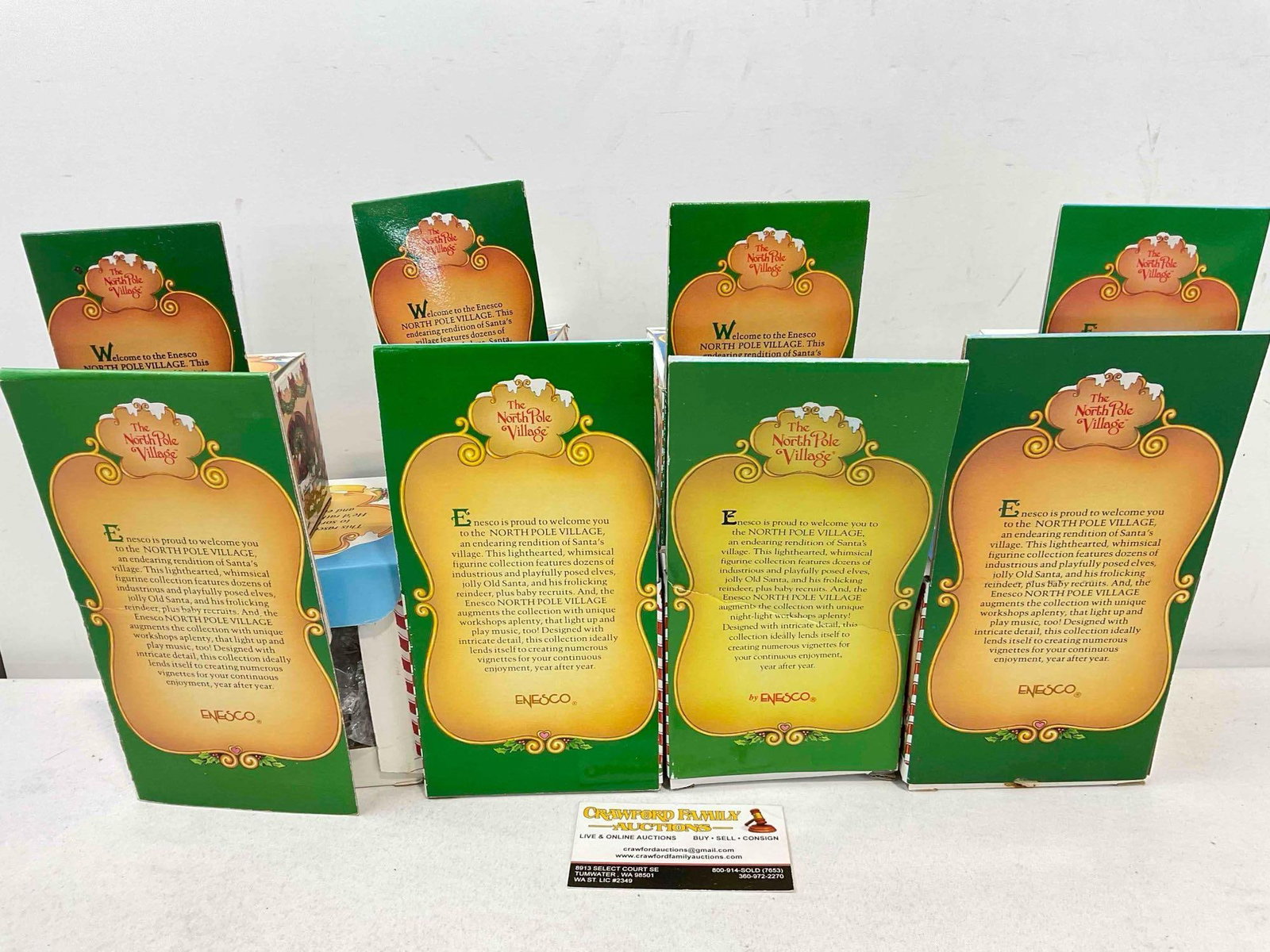 8 pcs Vintage ENESCO Composite The North Pole Village Christmas Decorative Figurines. w. boxes - 4
